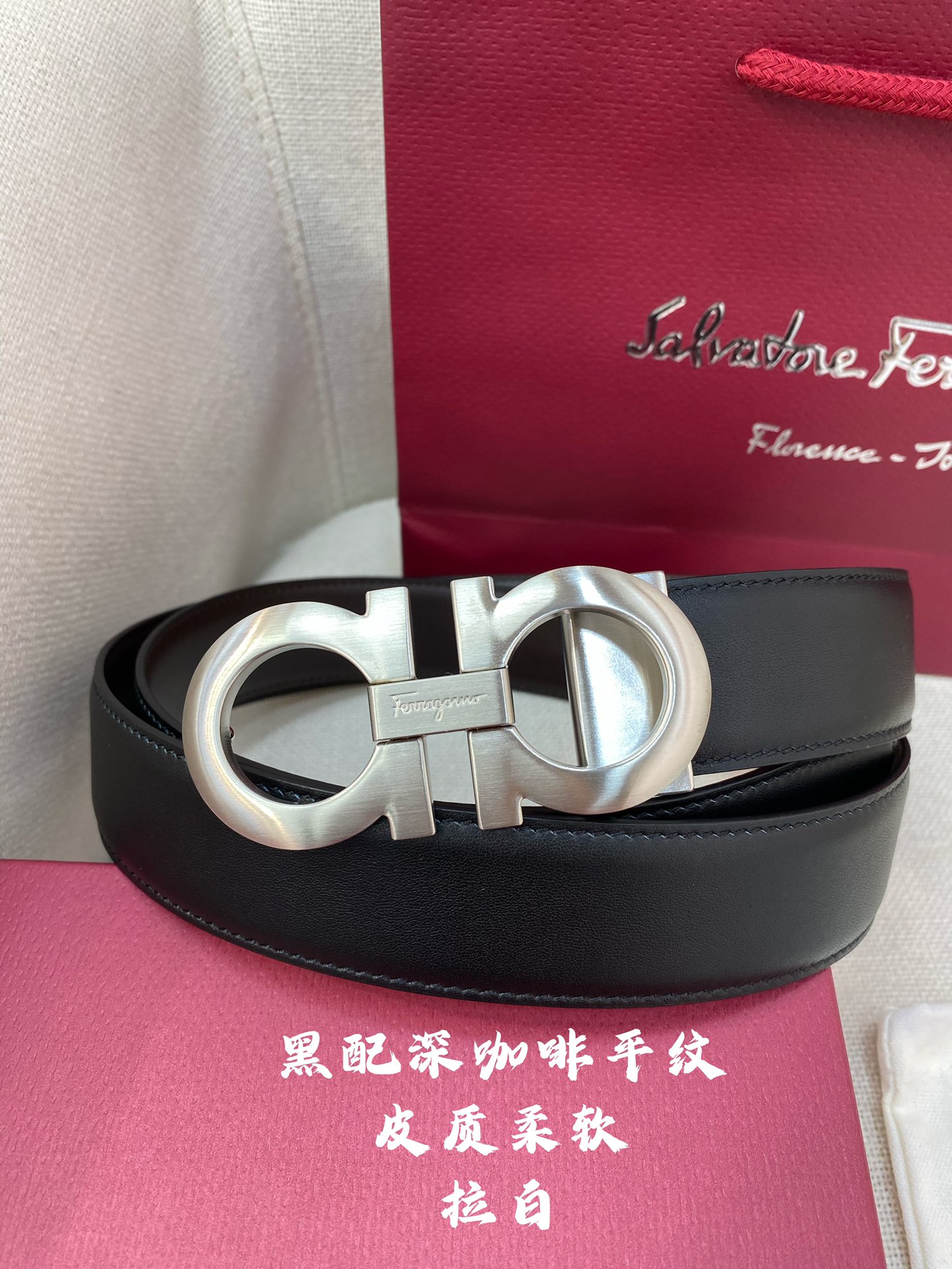 Salvatore Ferragamo Male Leather Belt Cow Leather M