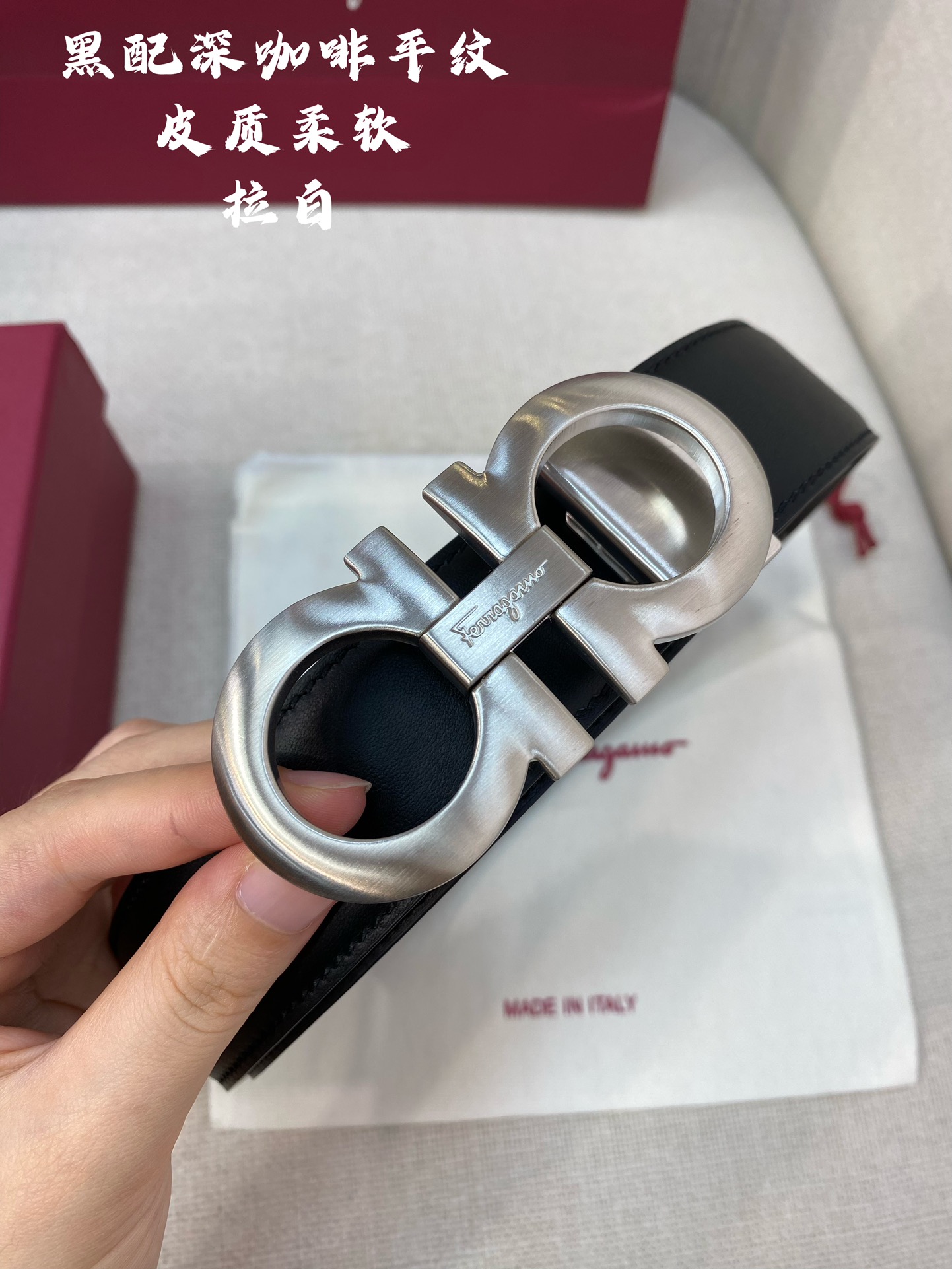 Salvatore Ferragamo Male Leather Belt Cow Leather M