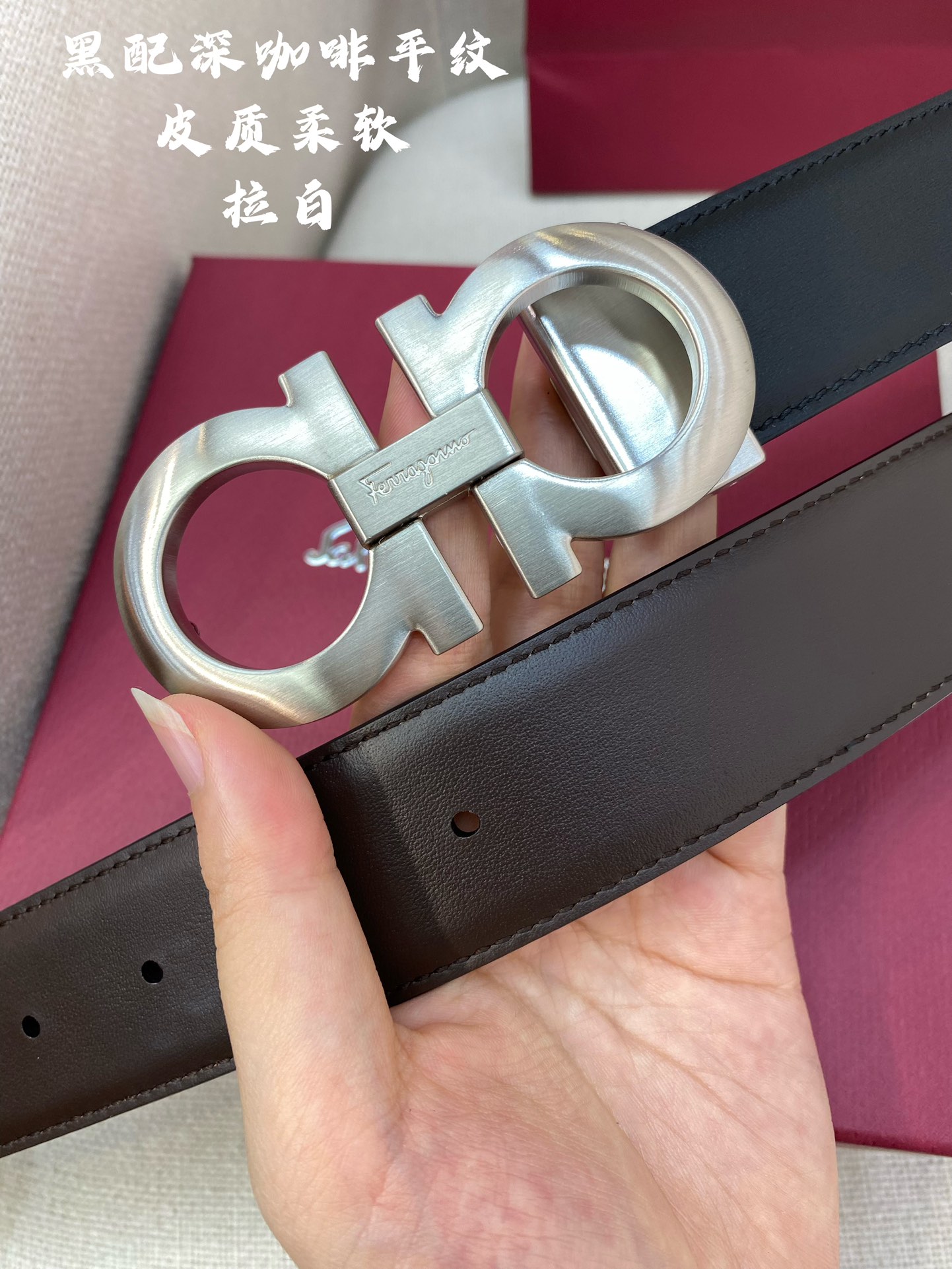 Salvatore Ferragamo Male Leather Belt Cow Leather M