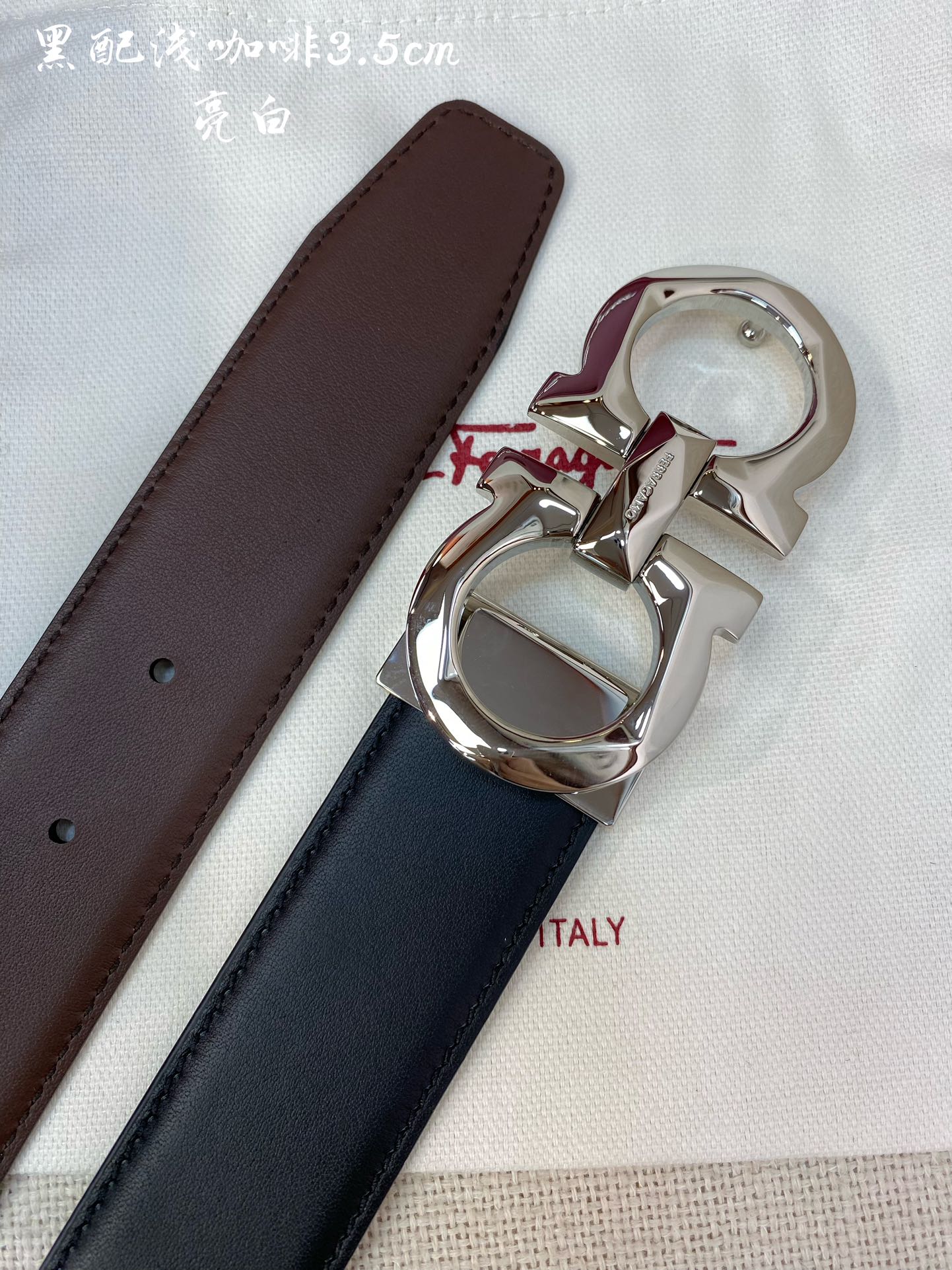 Salvatore Ferragamo Male Leather Belt Cow Leather M