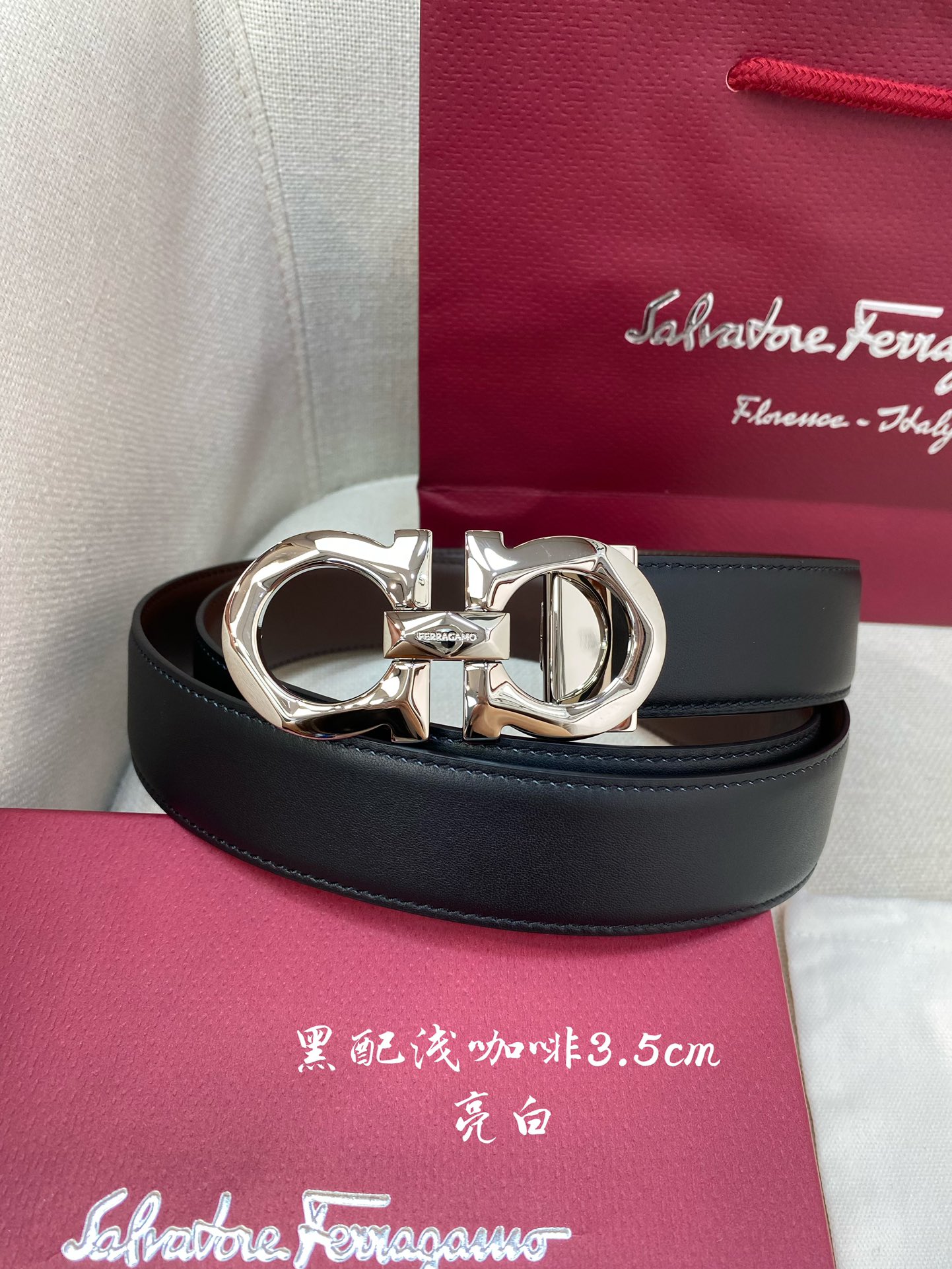 Salvatore Ferragamo Male Leather Belt Cow Leather M