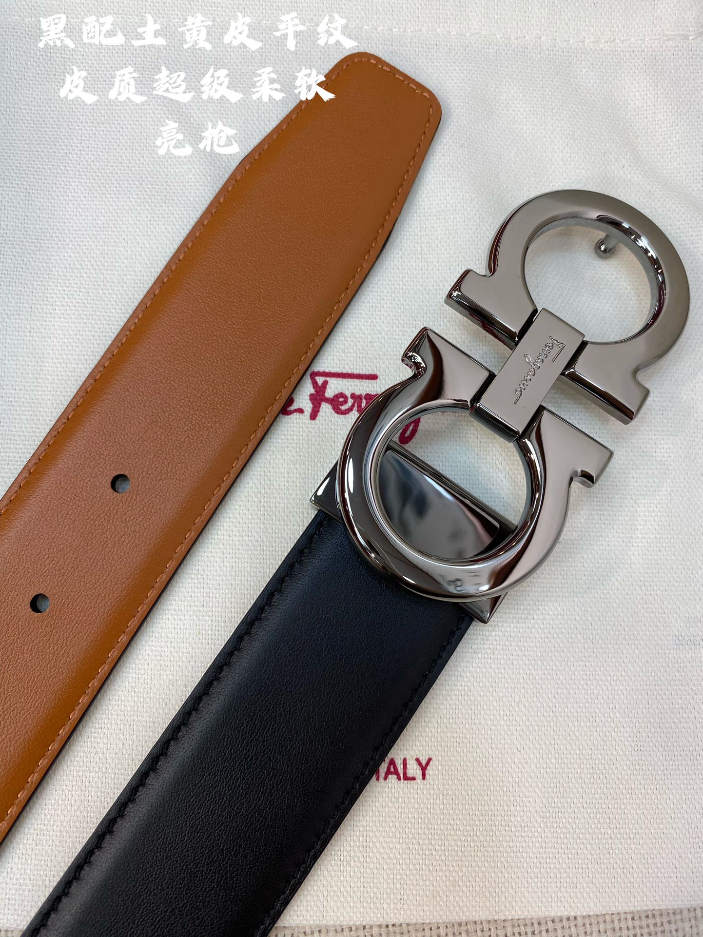 Salvatore Ferragamo Male Leather Belt Cow Leather M