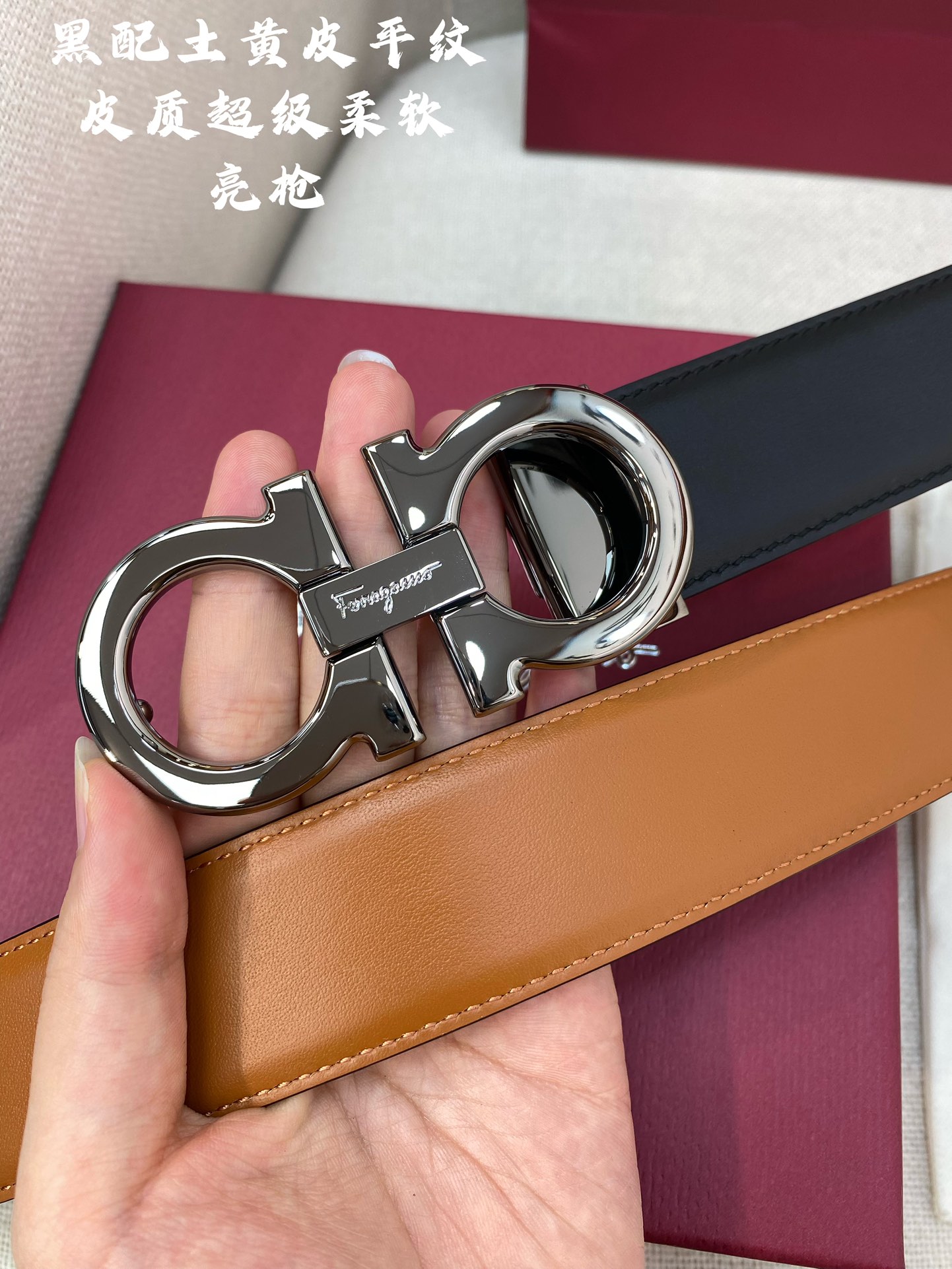 Salvatore Ferragamo Male Leather Belt Cow Leather M