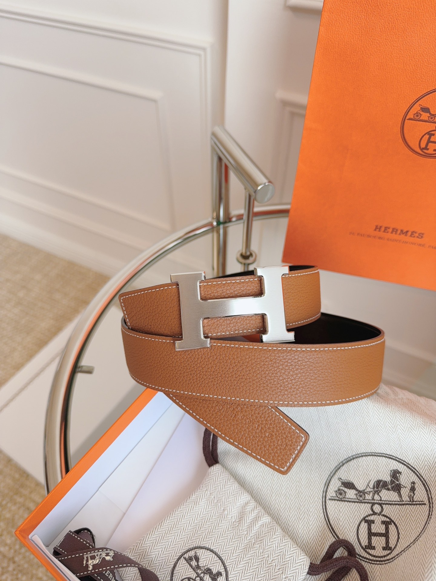 Hermès Leather Belt S-m