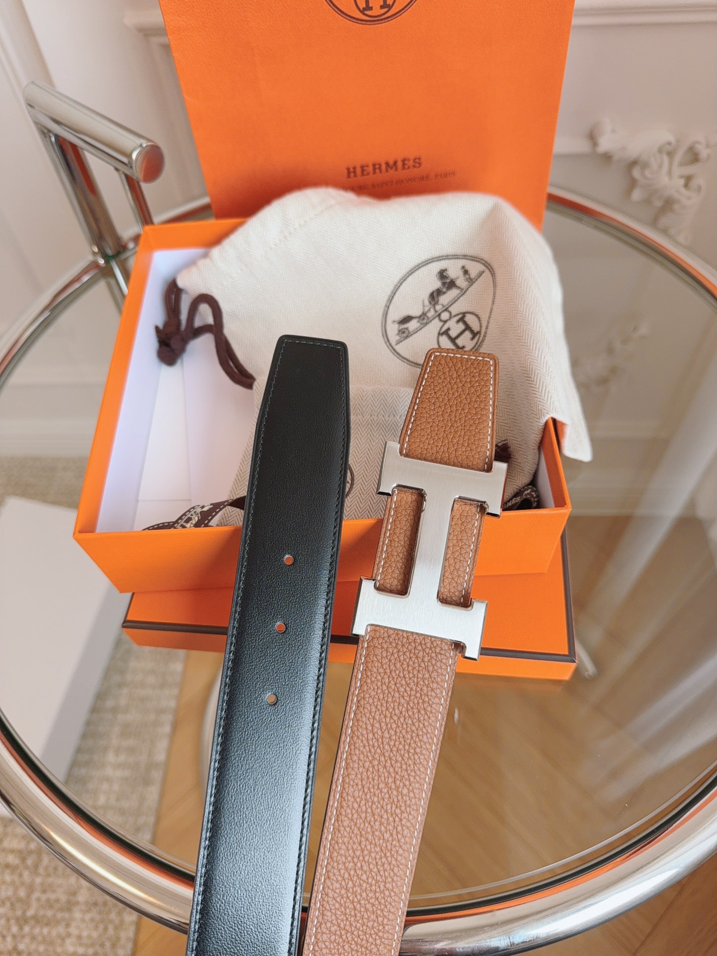 Hermès Leather Belt S-m