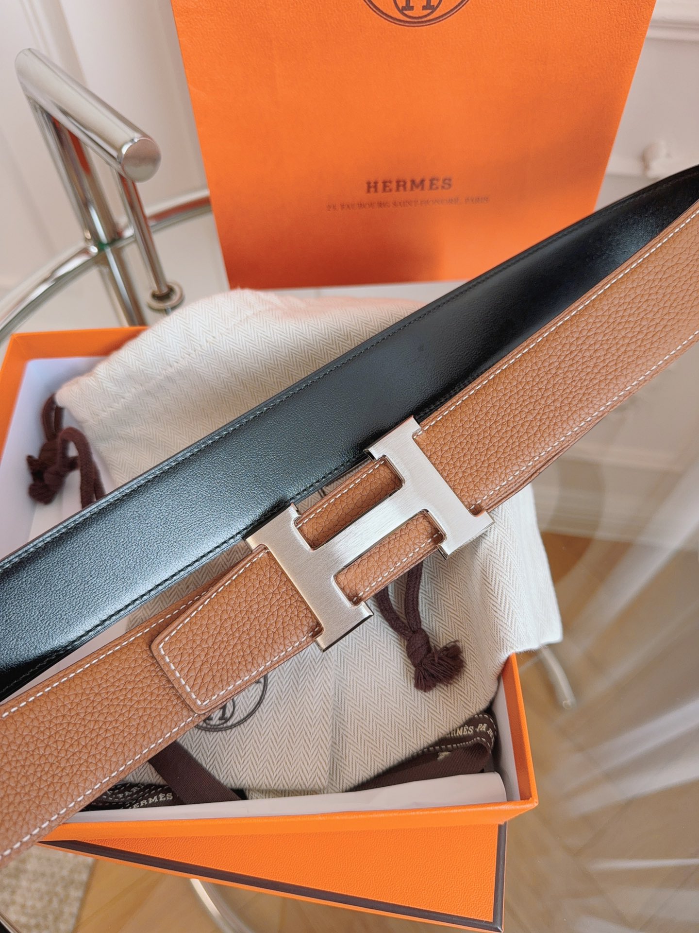 Hermès Leather Belt S-m