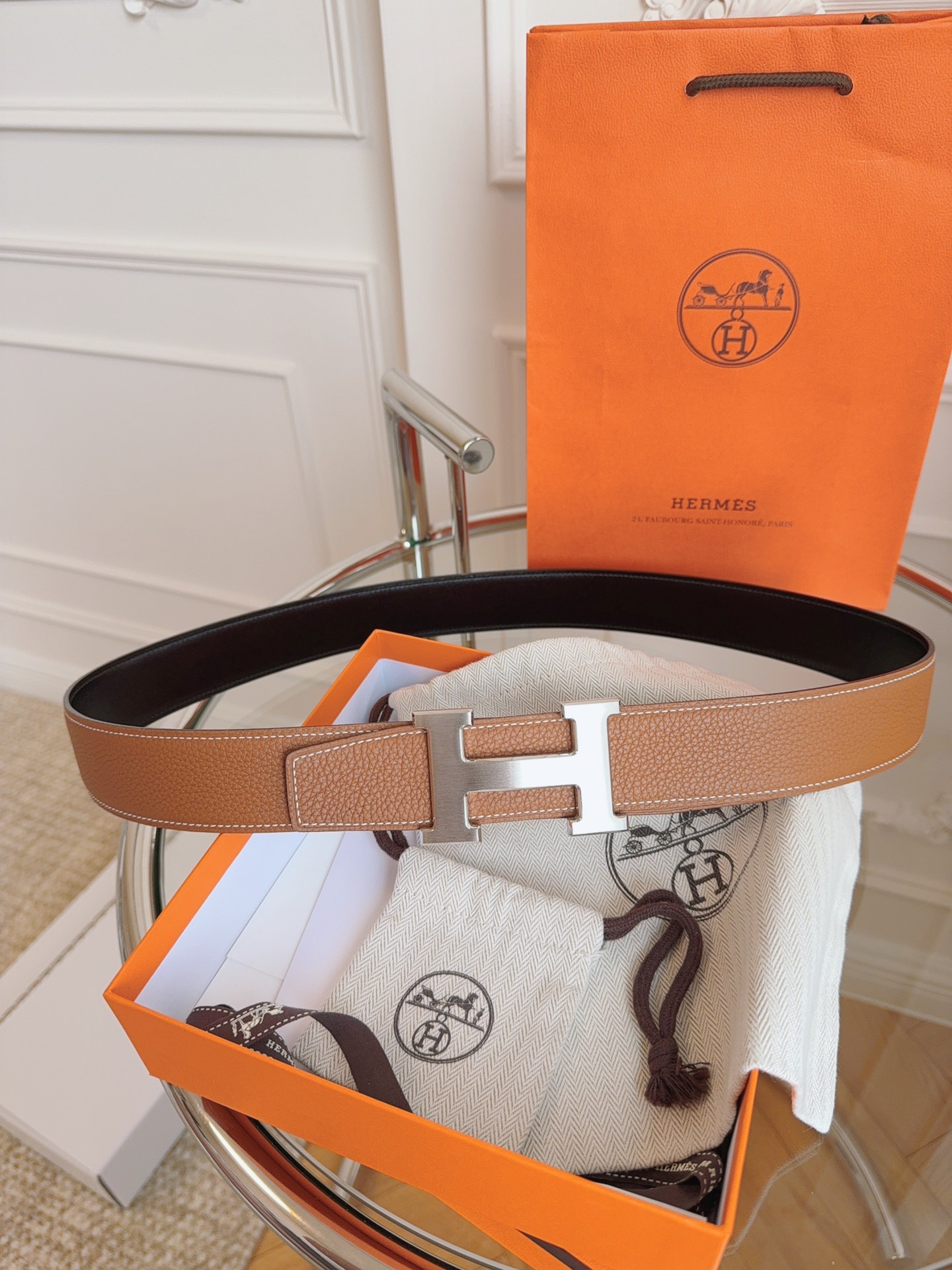 Hermès Leather Belt S-m