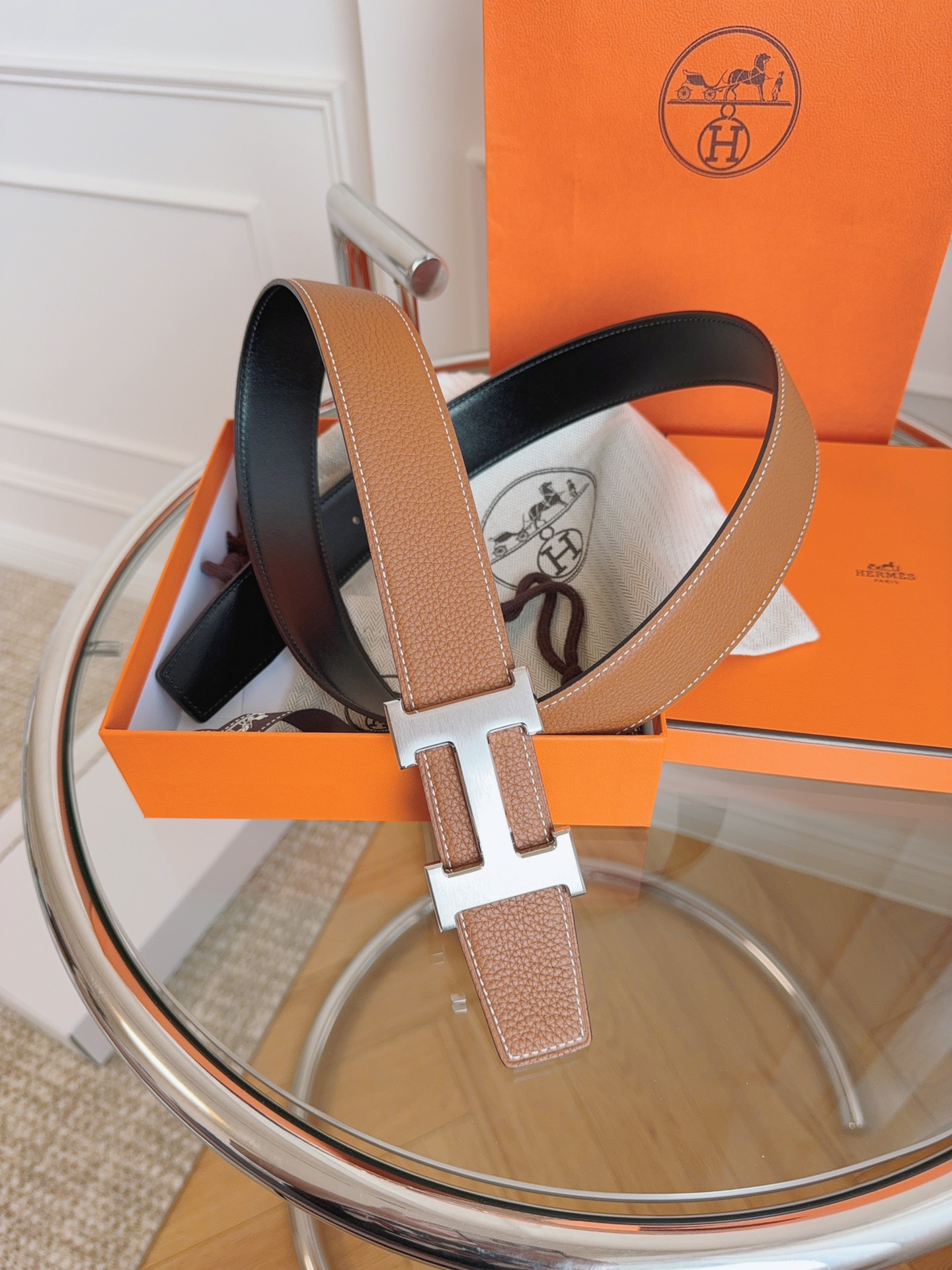 Hermès Leather Belt S-m