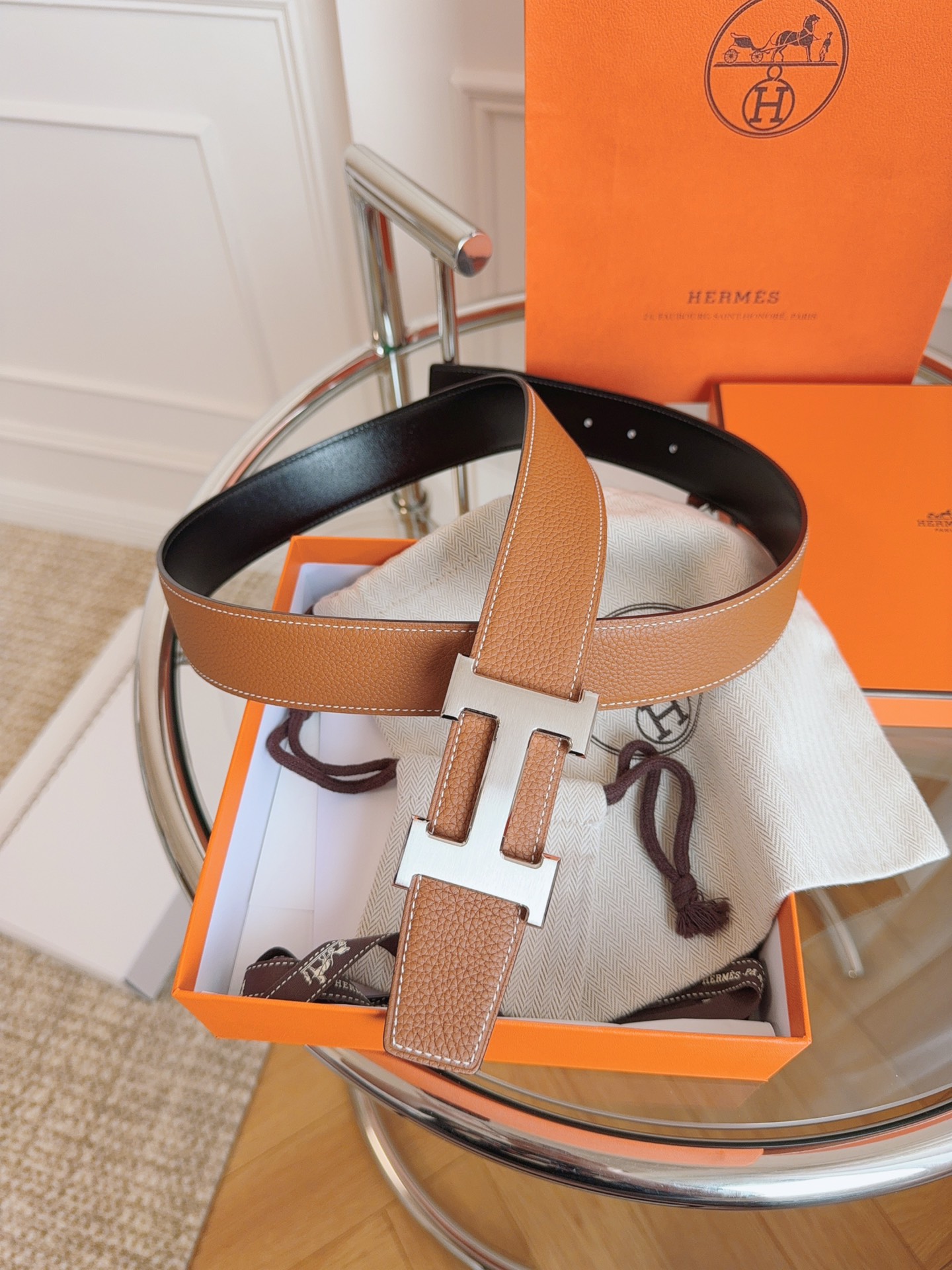 Hermès Leather Belt S-m