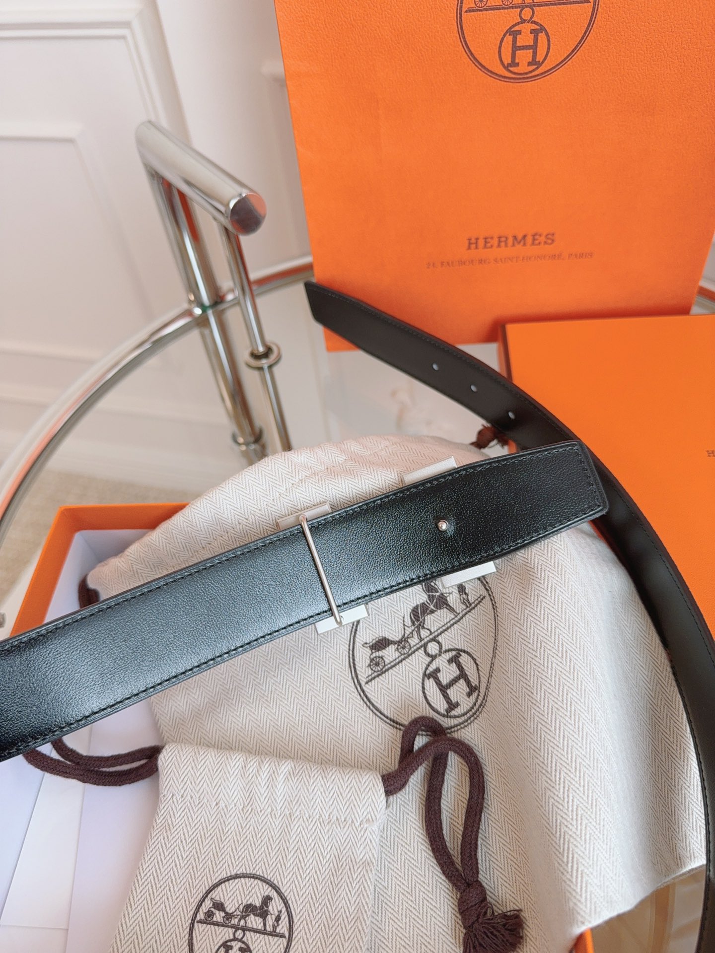Hermès Leather Belt S-m