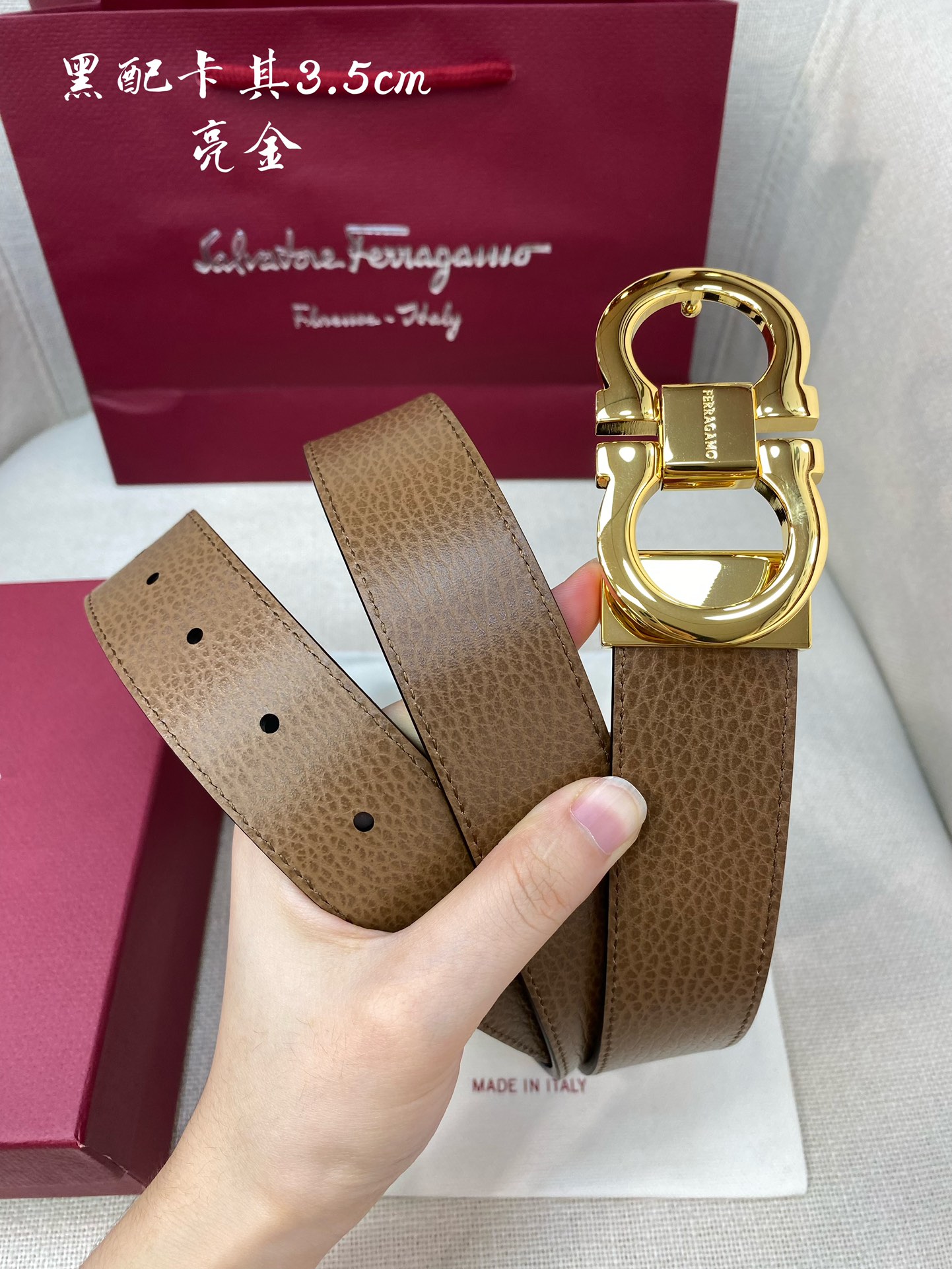 Salvatore Ferragamo Male Leather Belt Cow Leather M