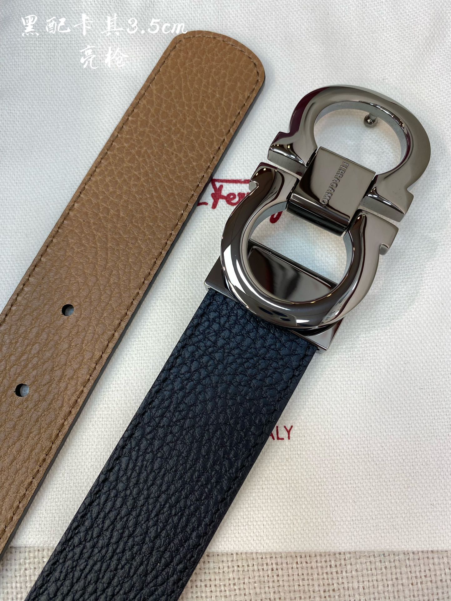 Salvatore Ferragamo Male Leather Belt Cow Leather M