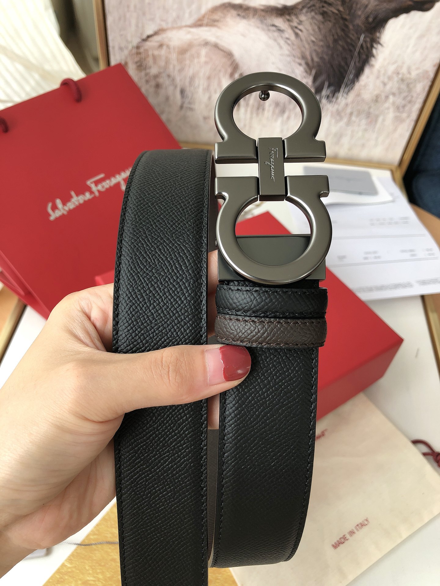 Salvatore Ferragamo Male Leather Belt M