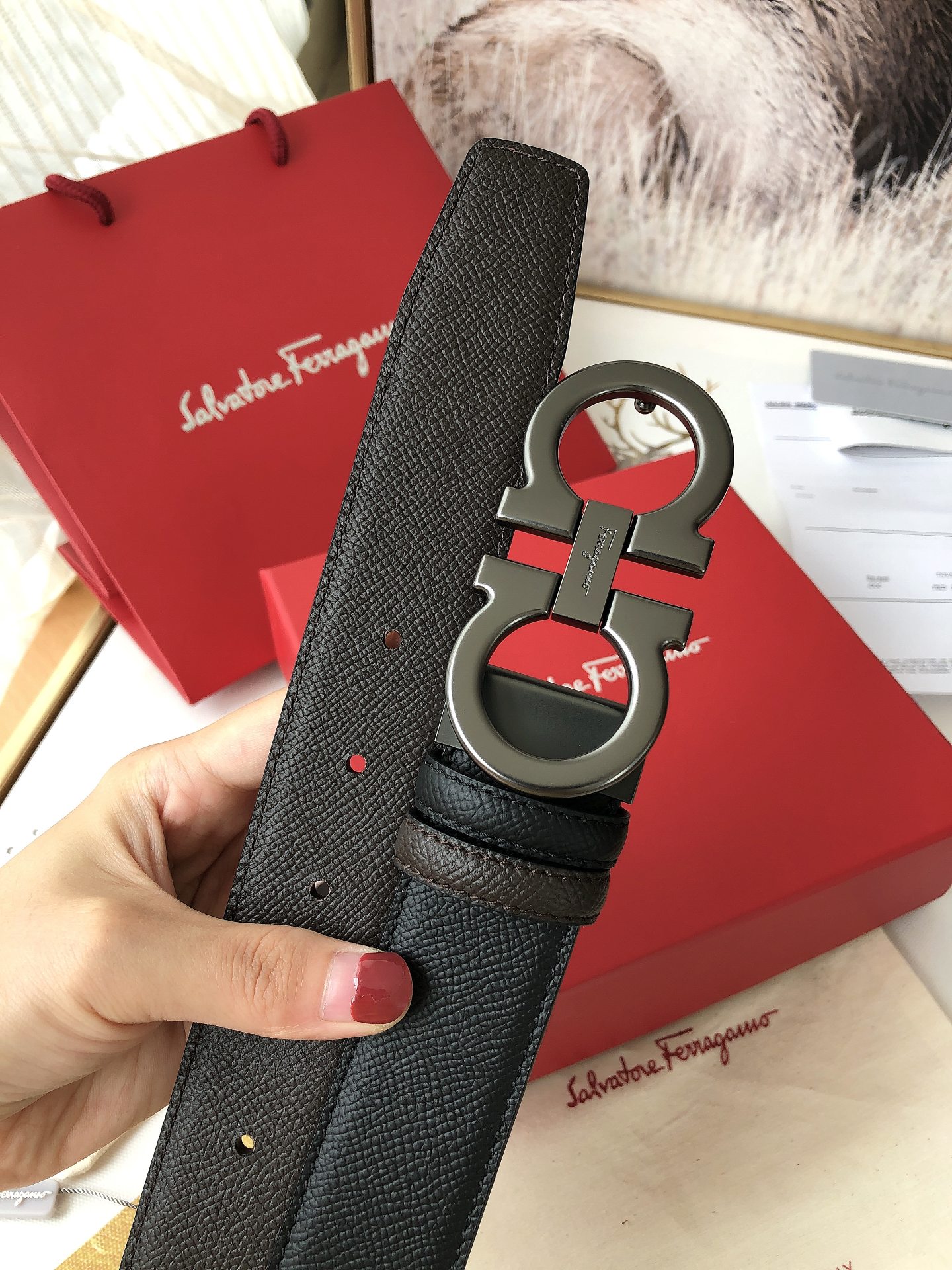 Salvatore Ferragamo Male Leather Belt M