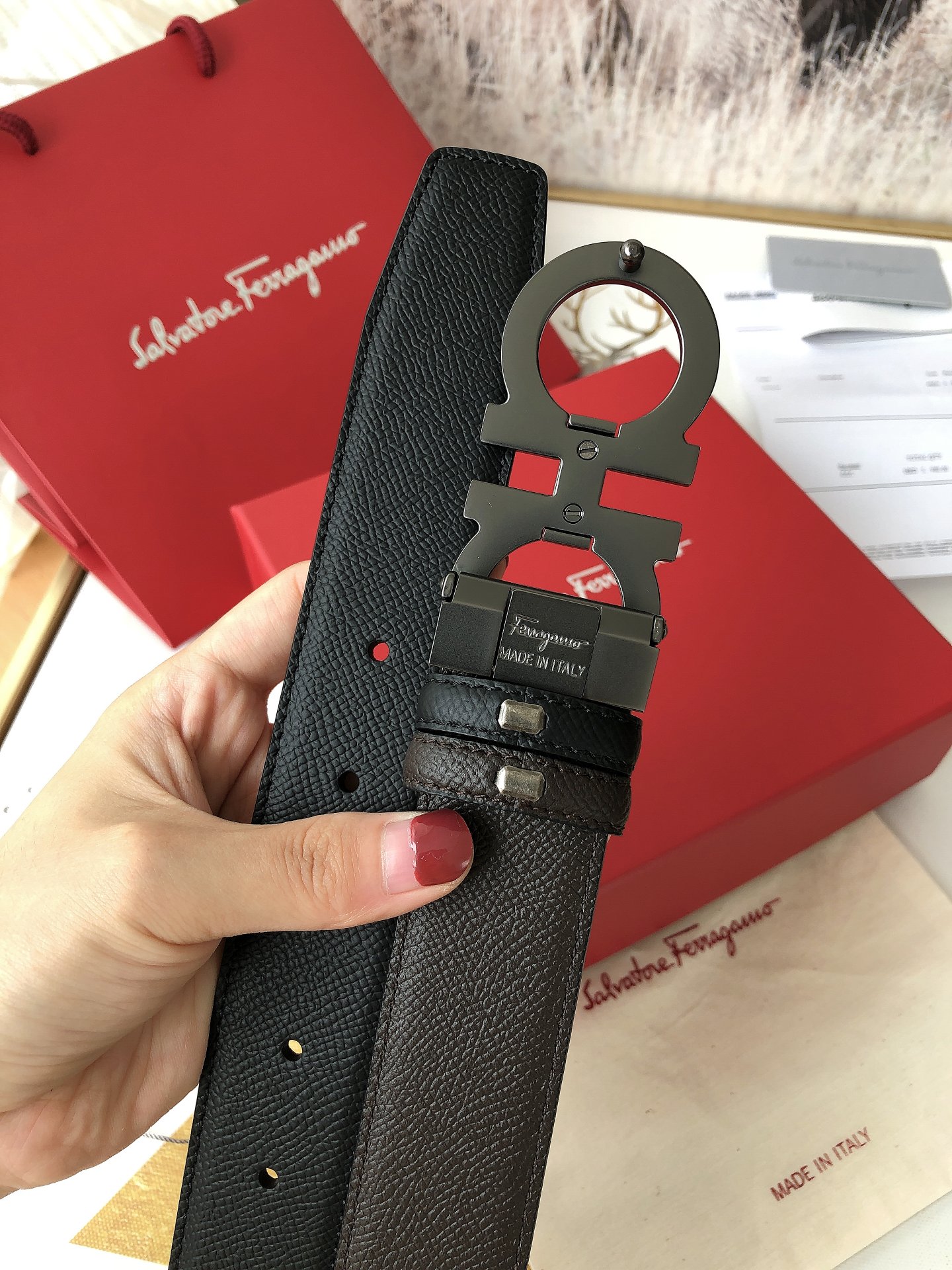 Salvatore Ferragamo Male Leather Belt M