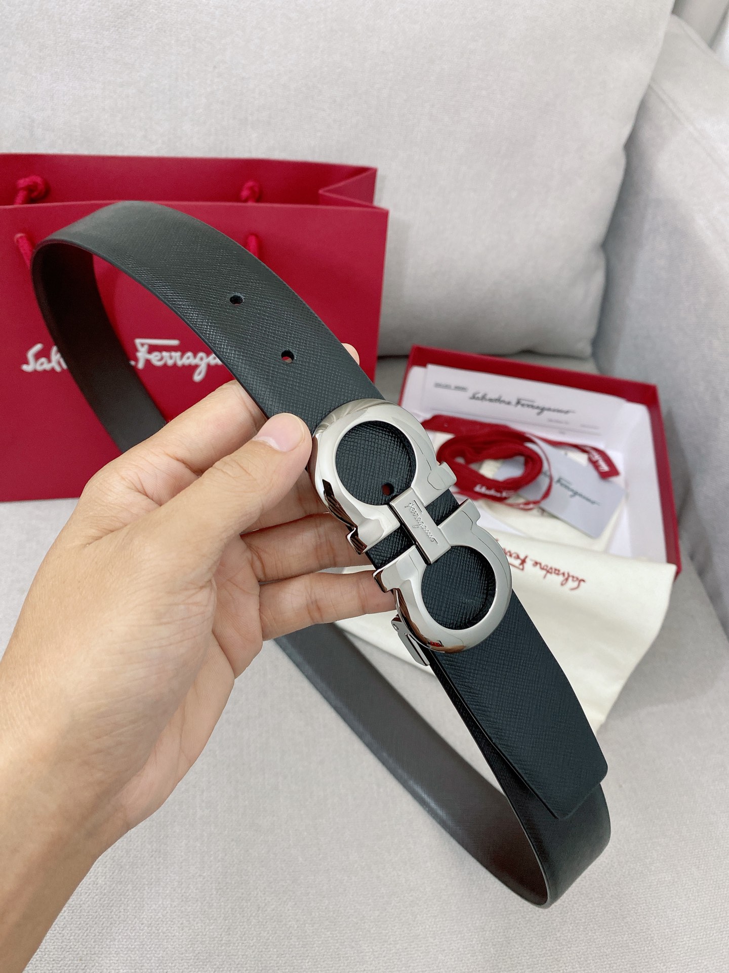 Salvatore Ferragamo Leather Belt Top Grain Leather M