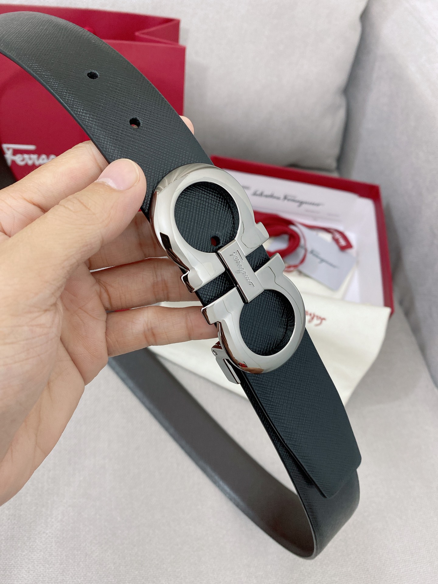 Salvatore Ferragamo Leather Belt Top Grain Leather M