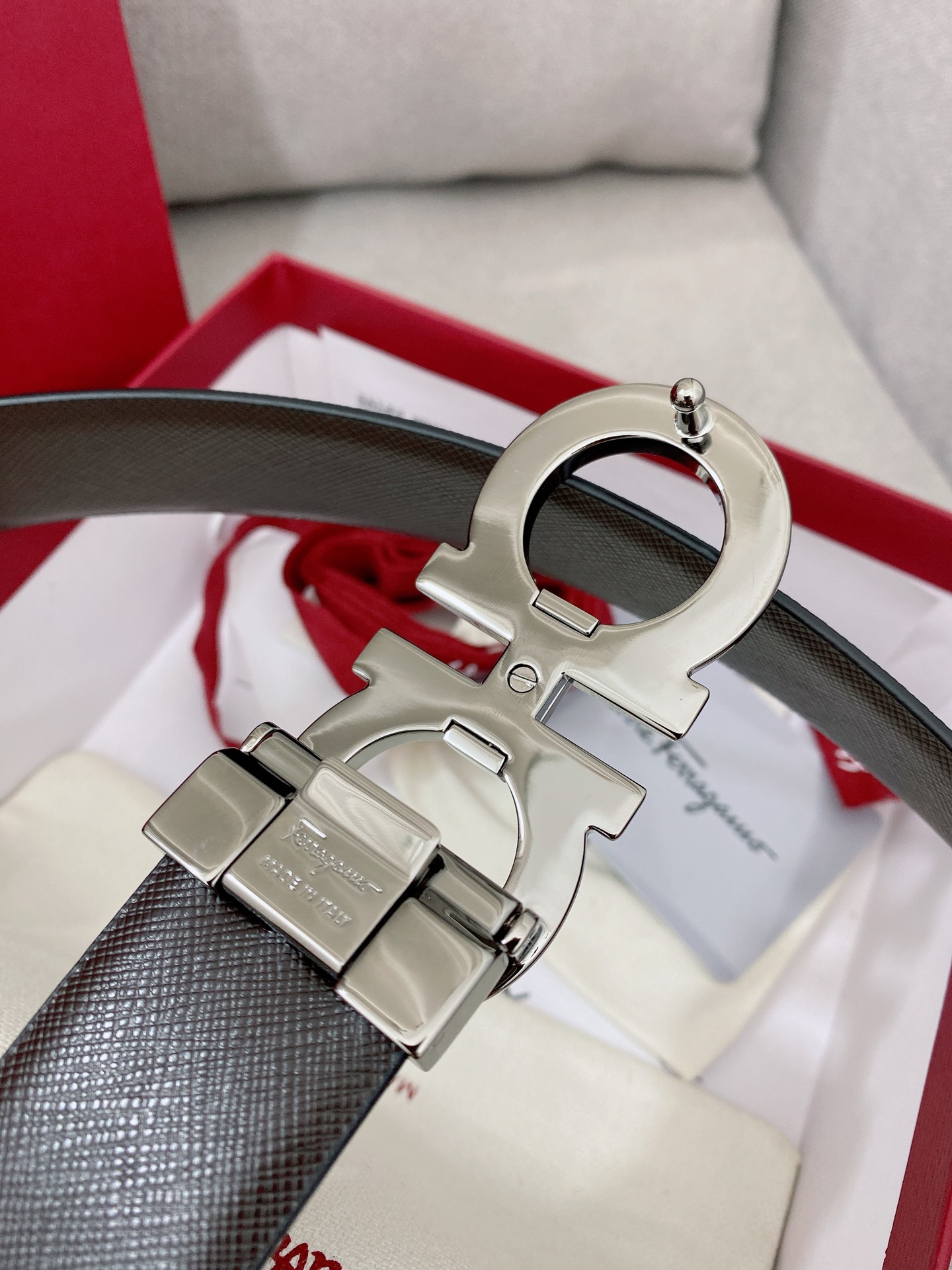 Salvatore Ferragamo Leather Belt Top Grain Leather M