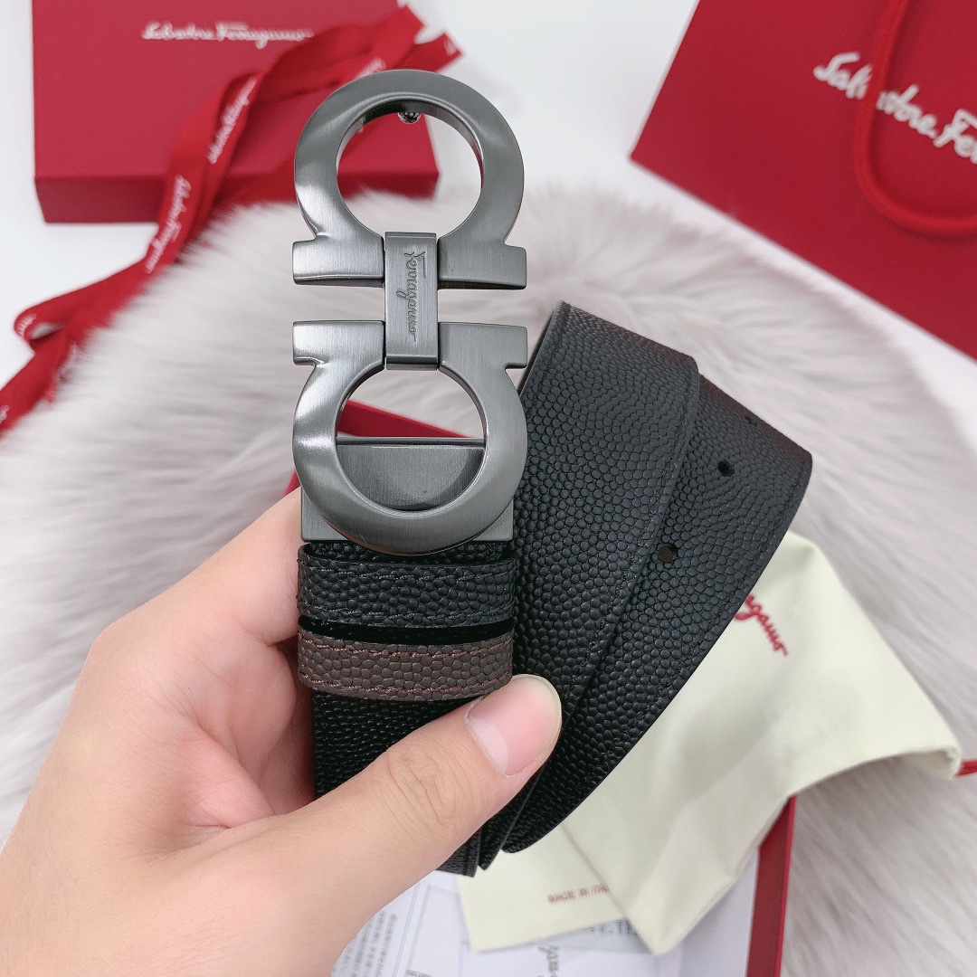 Salvatore Ferragamo Male Leather Belt 35mm-m