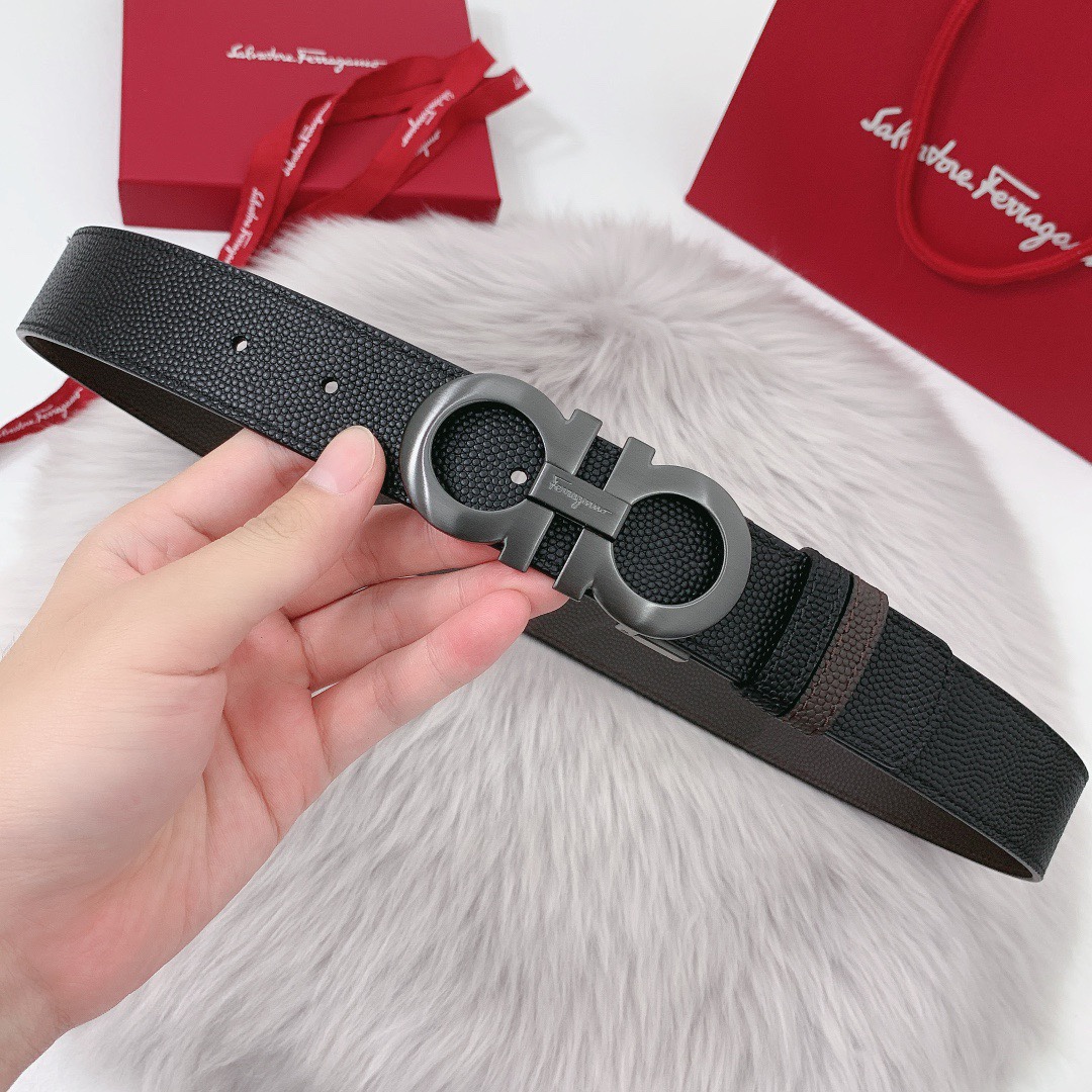 Salvatore Ferragamo Male Leather Belt 35mm-m