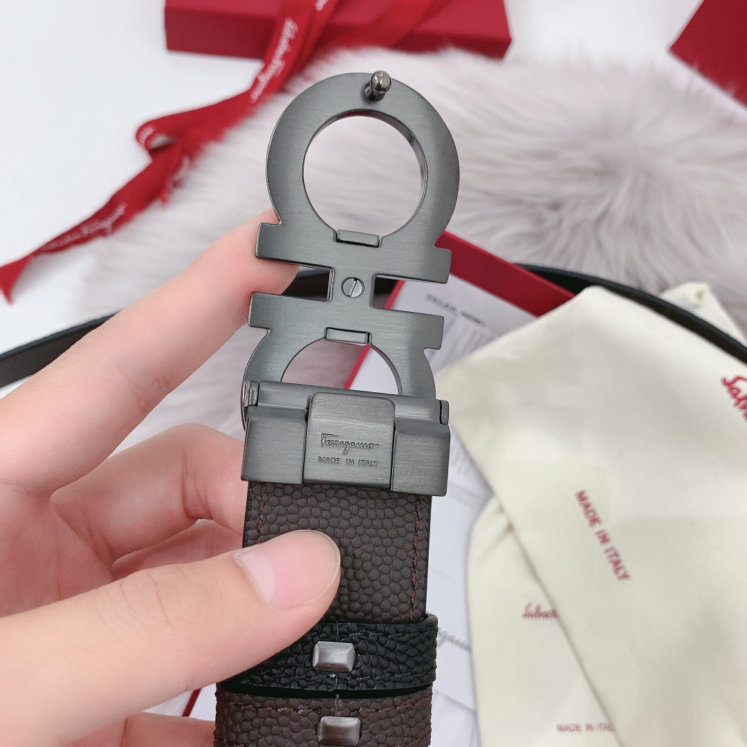 Salvatore Ferragamo Male Leather Belt 35mm-m