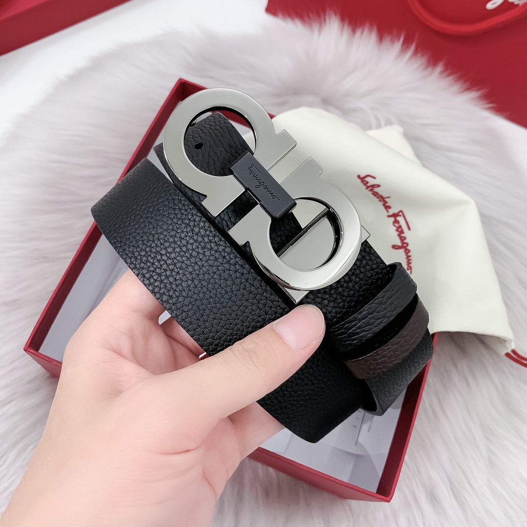 Salvatore Ferragamo Male Leather Belt 35mm-m