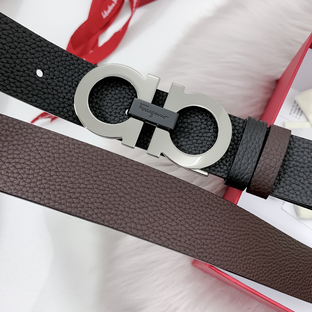 Salvatore Ferragamo Male Leather Belt 35mm-m