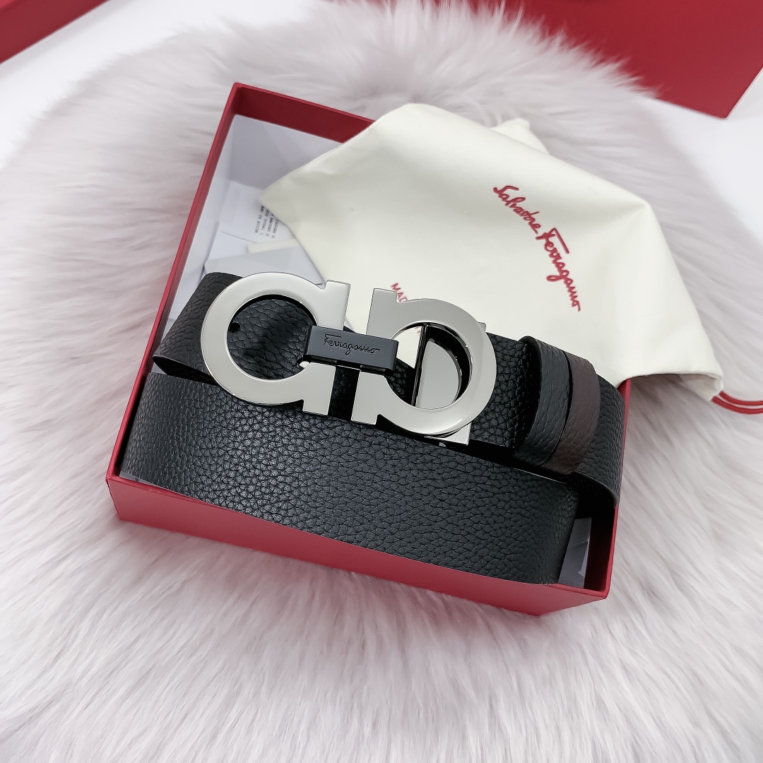 Salvatore Ferragamo Male Leather Belt 35mm-m