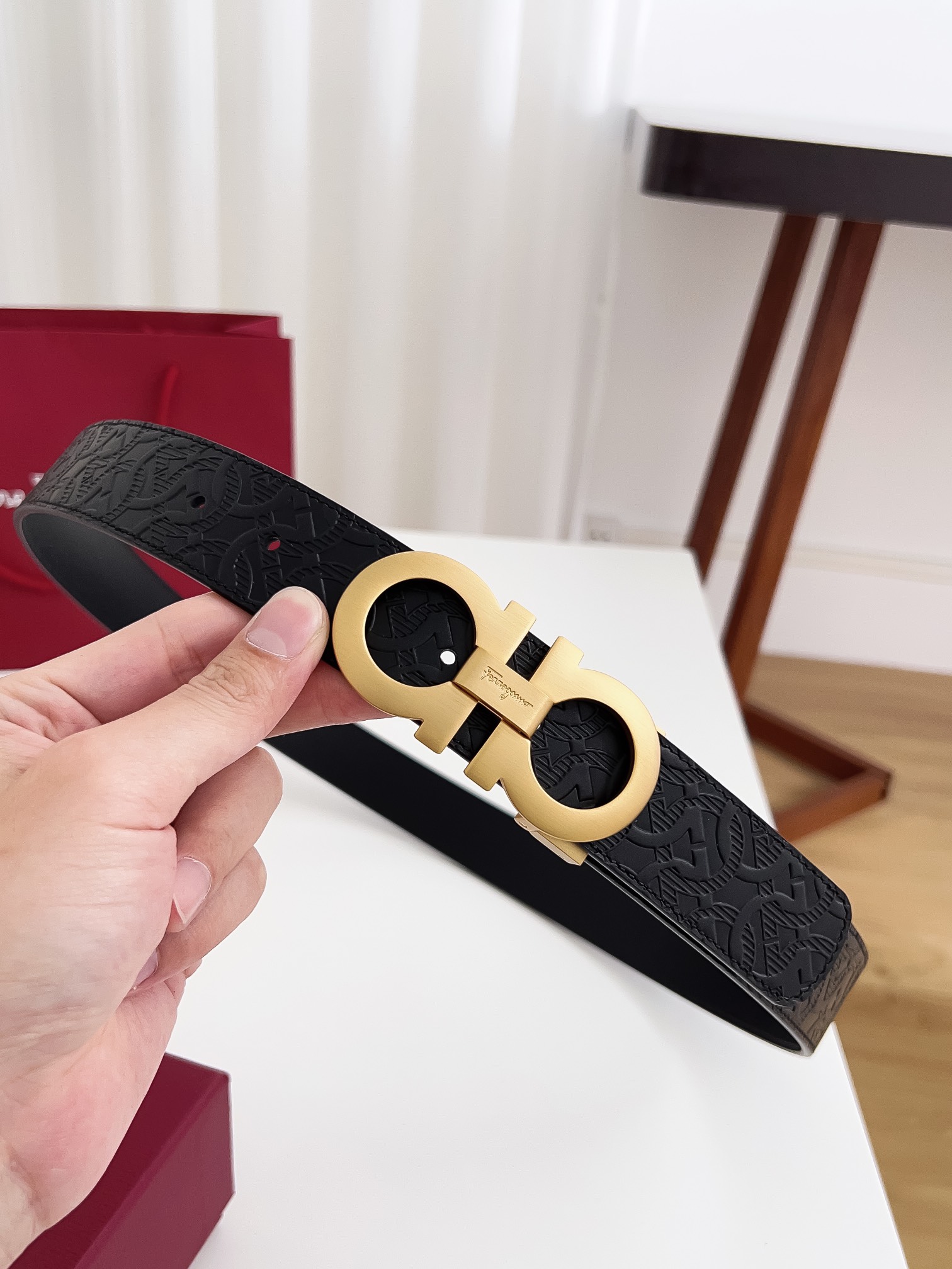 Salvatore Ferragamo Male Leather Belt Cow Leather M