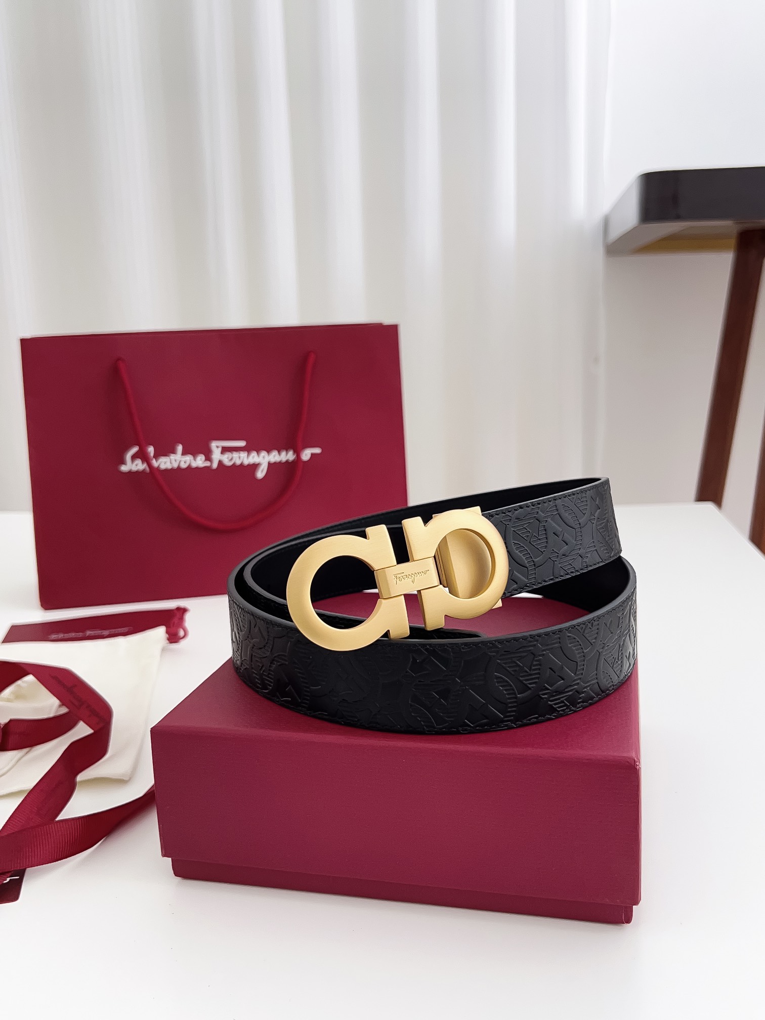 Salvatore Ferragamo Male Leather Belt Cow Leather M