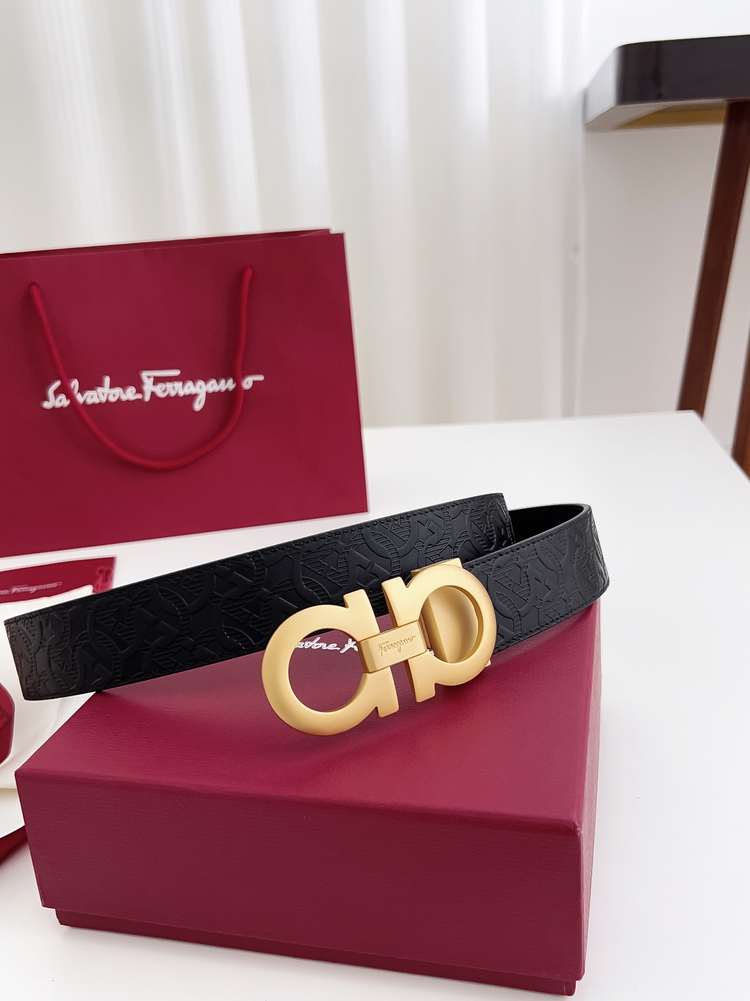 Salvatore Ferragamo Male Leather Belt Cow Leather M