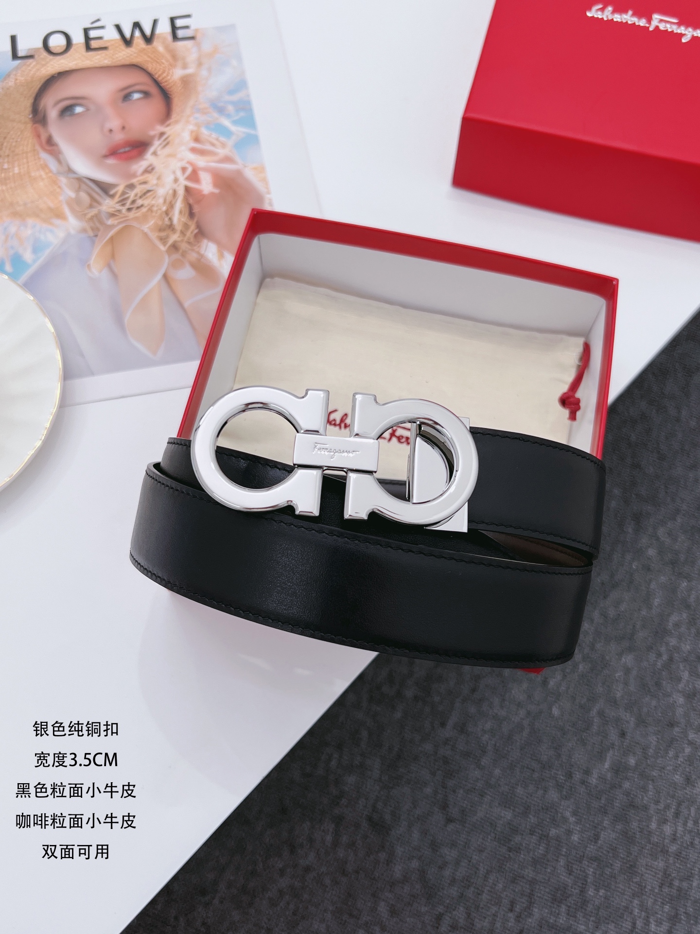 Salvatore Ferragamo Male Leather Belt Cow Leather M