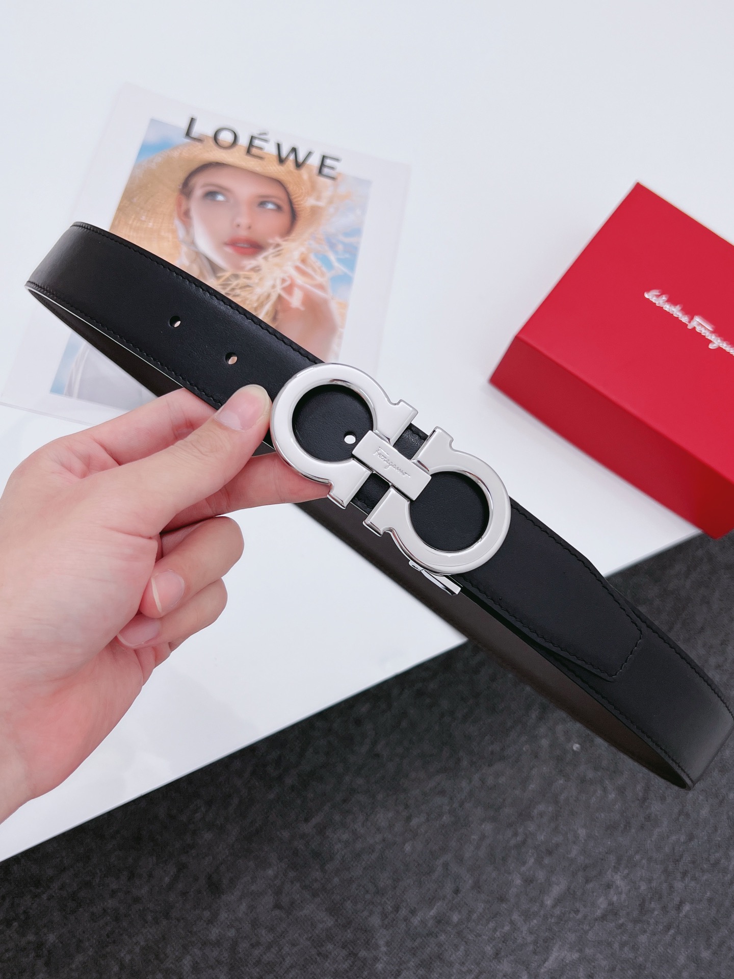 Salvatore Ferragamo Male Leather Belt Cow Leather M