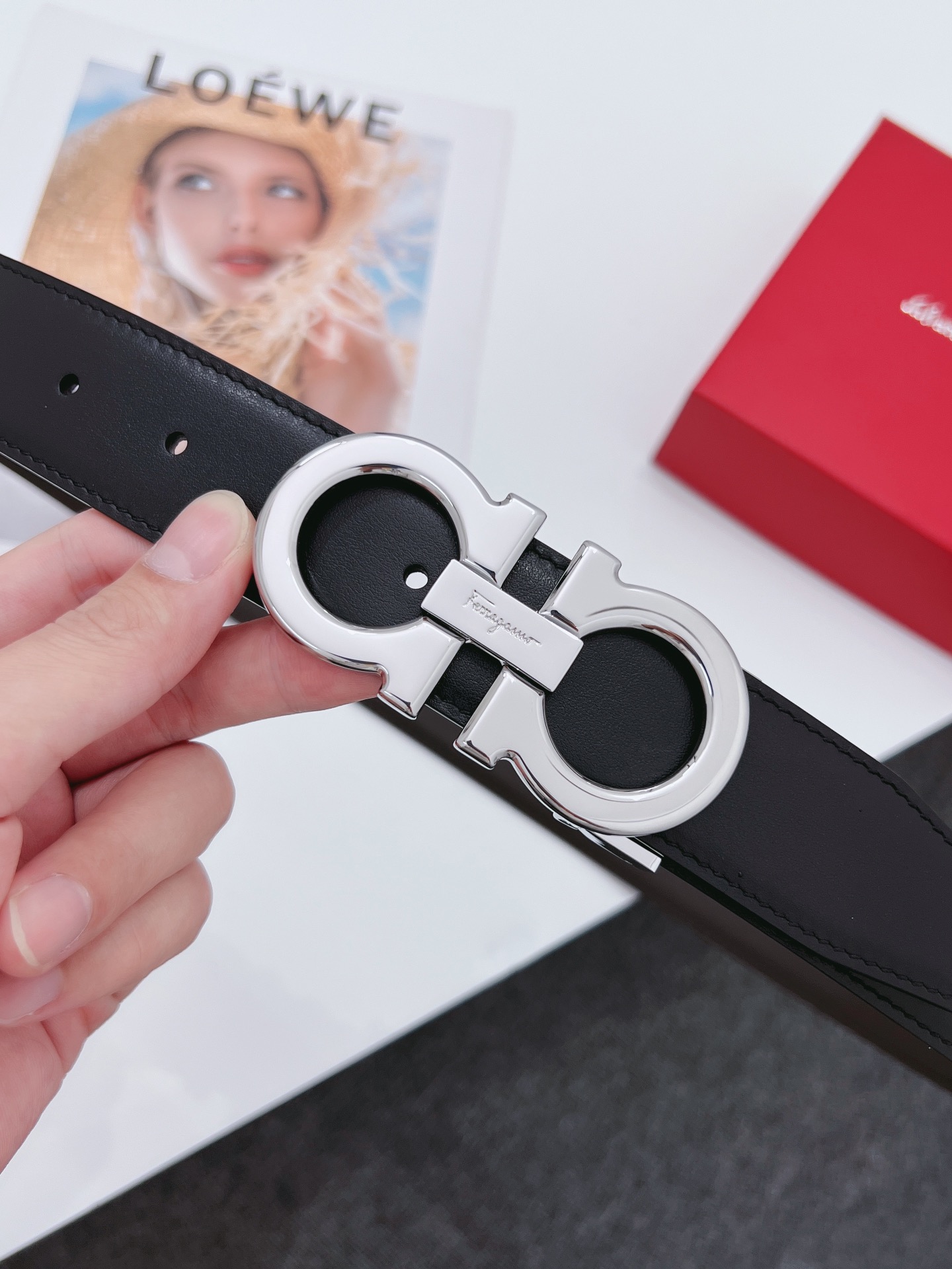 Salvatore Ferragamo Male Leather Belt Cow Leather M