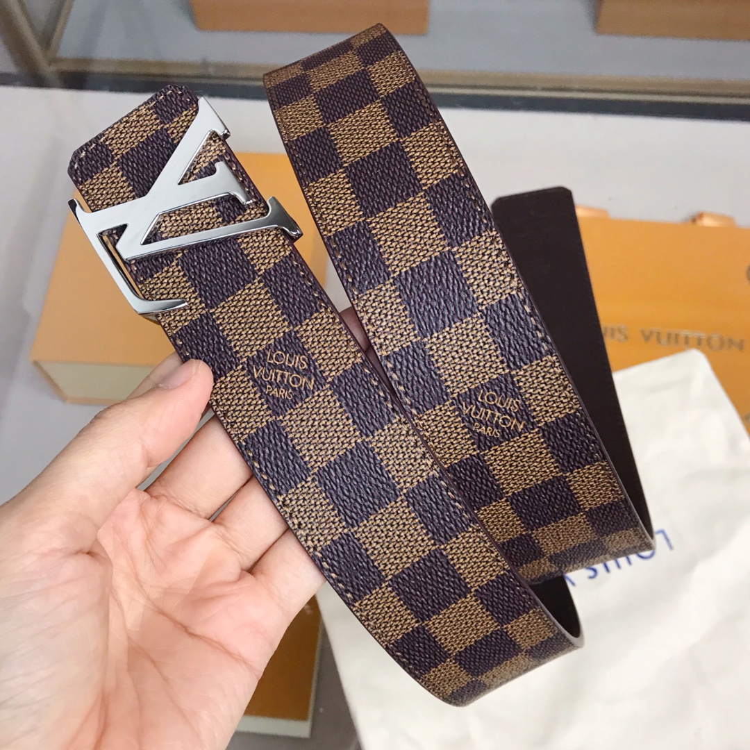 Louis Vuitton Male Leather Belt Cow Leather 40mm-s-m-l