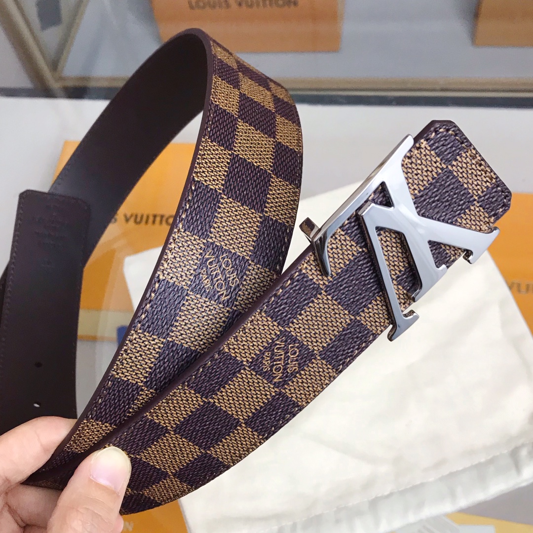 Louis Vuitton Male Leather Belt Cow Leather 40mm-s-m-l