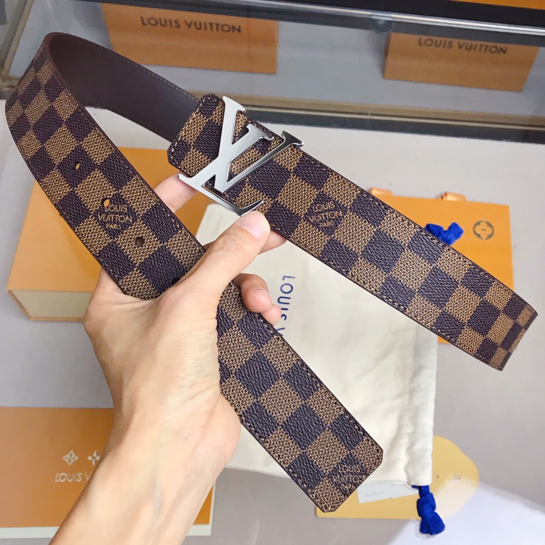 Louis Vuitton Male Leather Belt Cow Leather 40mm-s-m-l