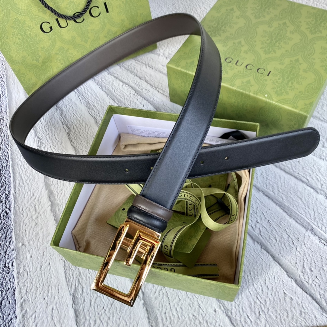 Gucci Male Leather Belt Top Grain Leather M
