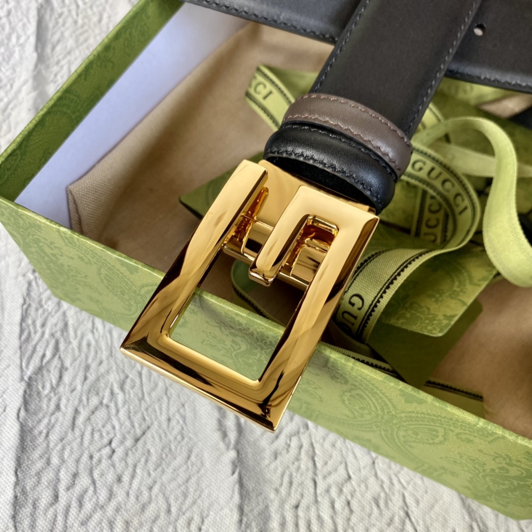 Gucci Male Leather Belt Top Grain Leather M