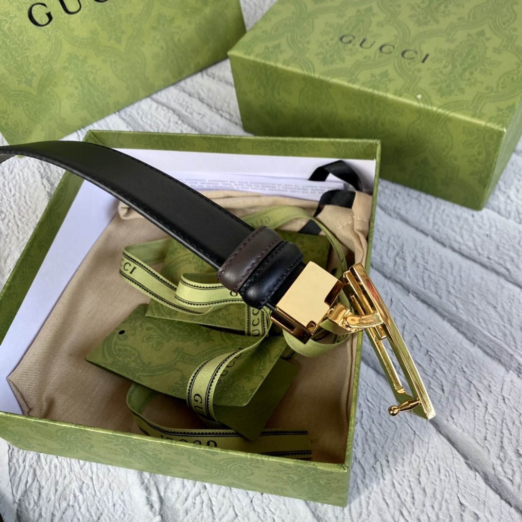 Gucci Male Leather Belt Top Grain Leather M