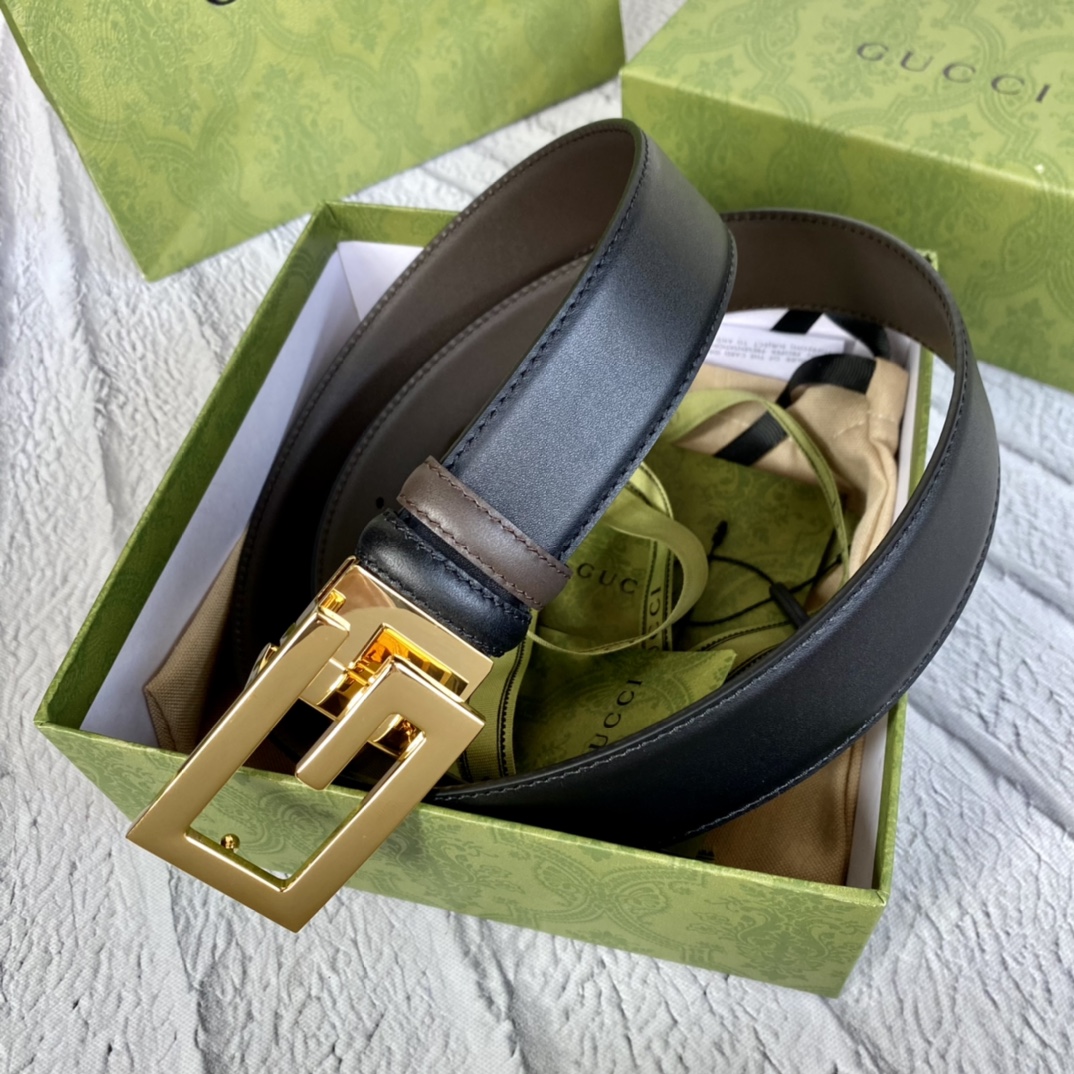 Gucci Male Leather Belt Top Grain Leather M