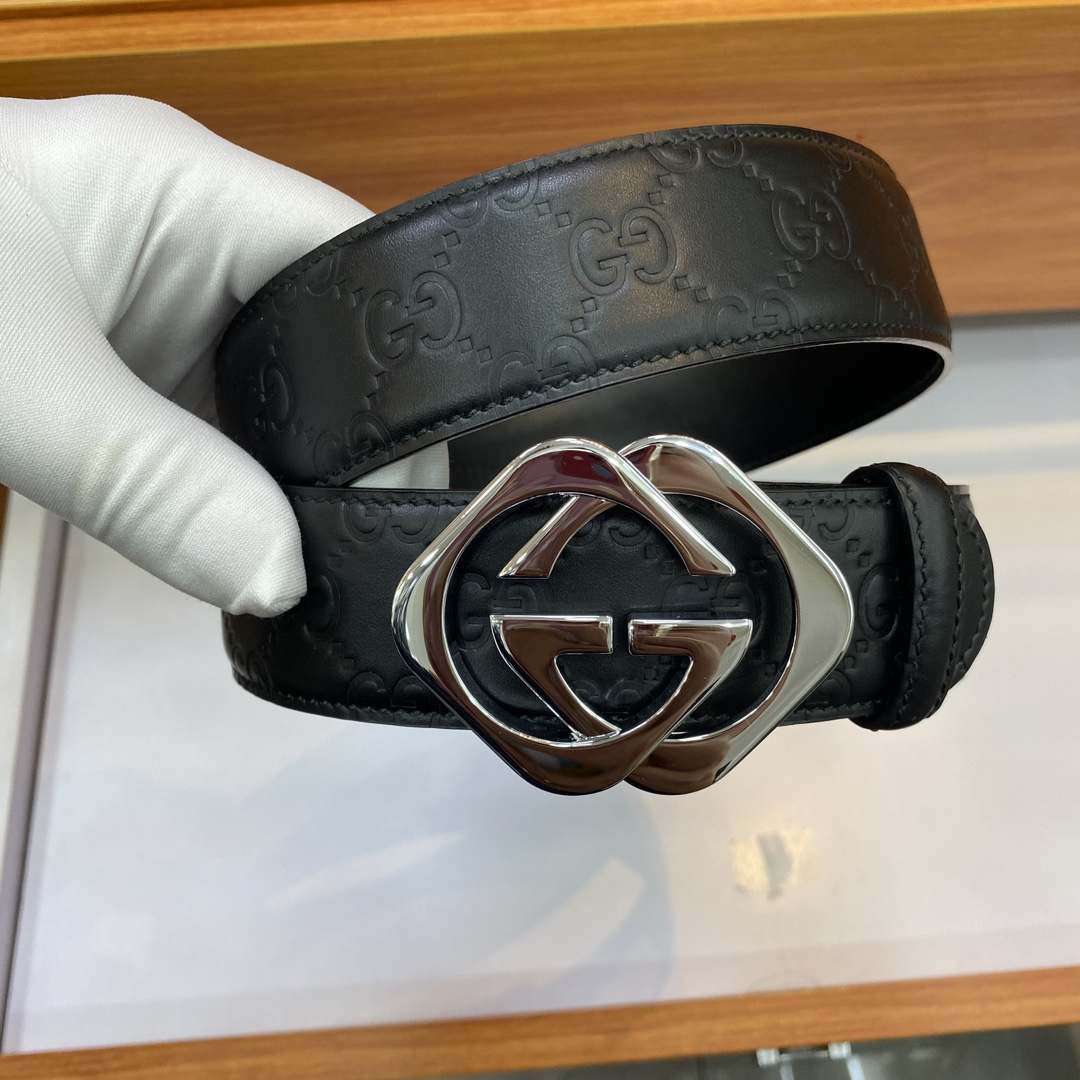 Gucci Basic Belt Top Grain Leather Black M