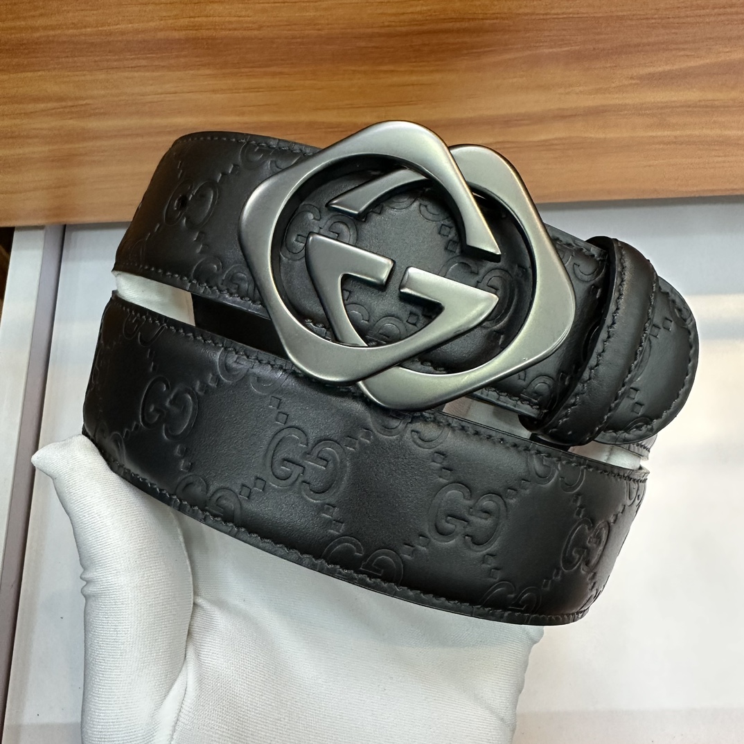 Gucci Basic Belt Top Grain Leather Black M