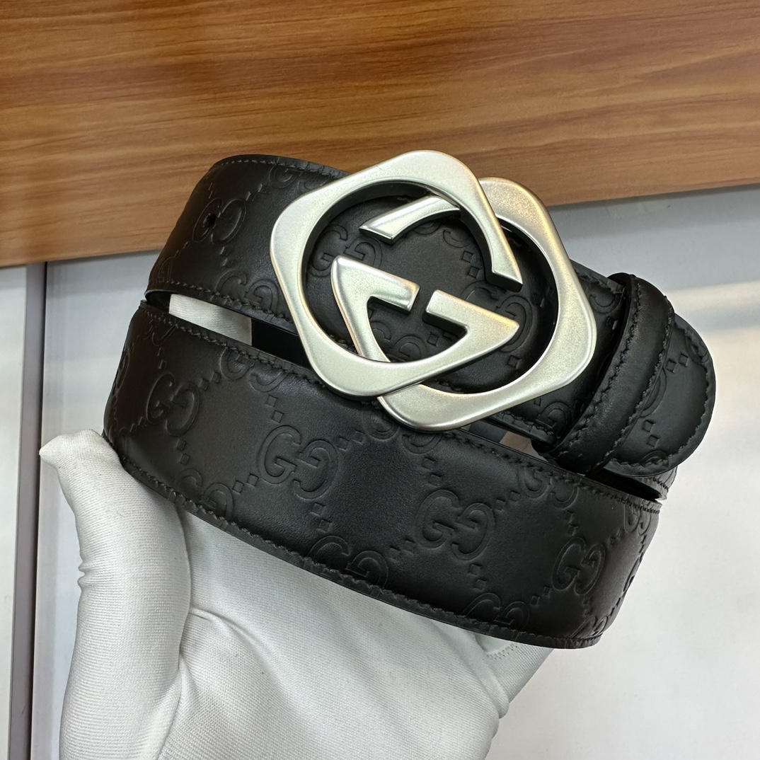 Gucci Basic Belt Top Grain Leather Black M