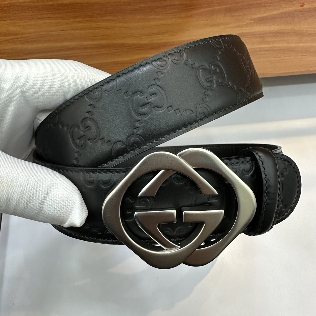 Gucci Basic Belt Top Grain Leather Black M