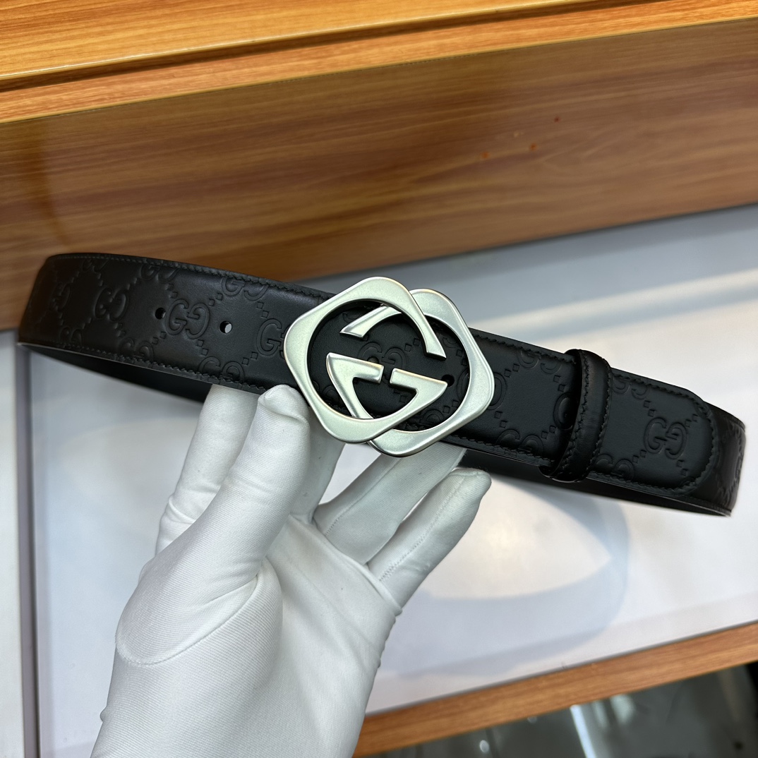 Gucci Basic Belt Top Grain Leather Black M