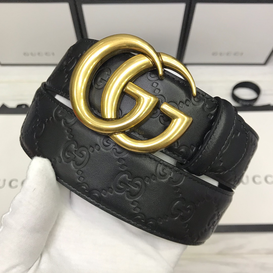 Gucci Basic Belt Top Grain Leather Black M