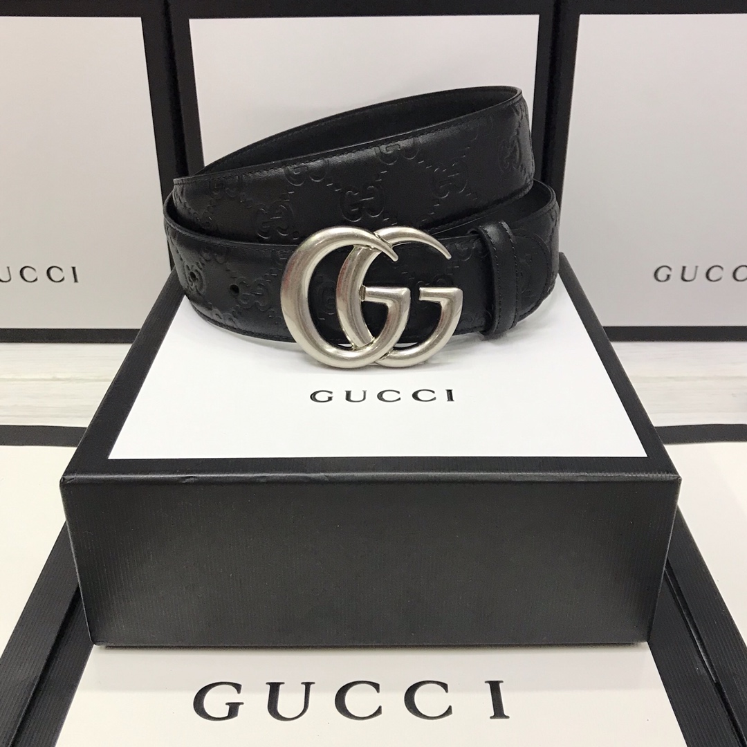 Gucci Basic Belt Top Grain Leather Black M