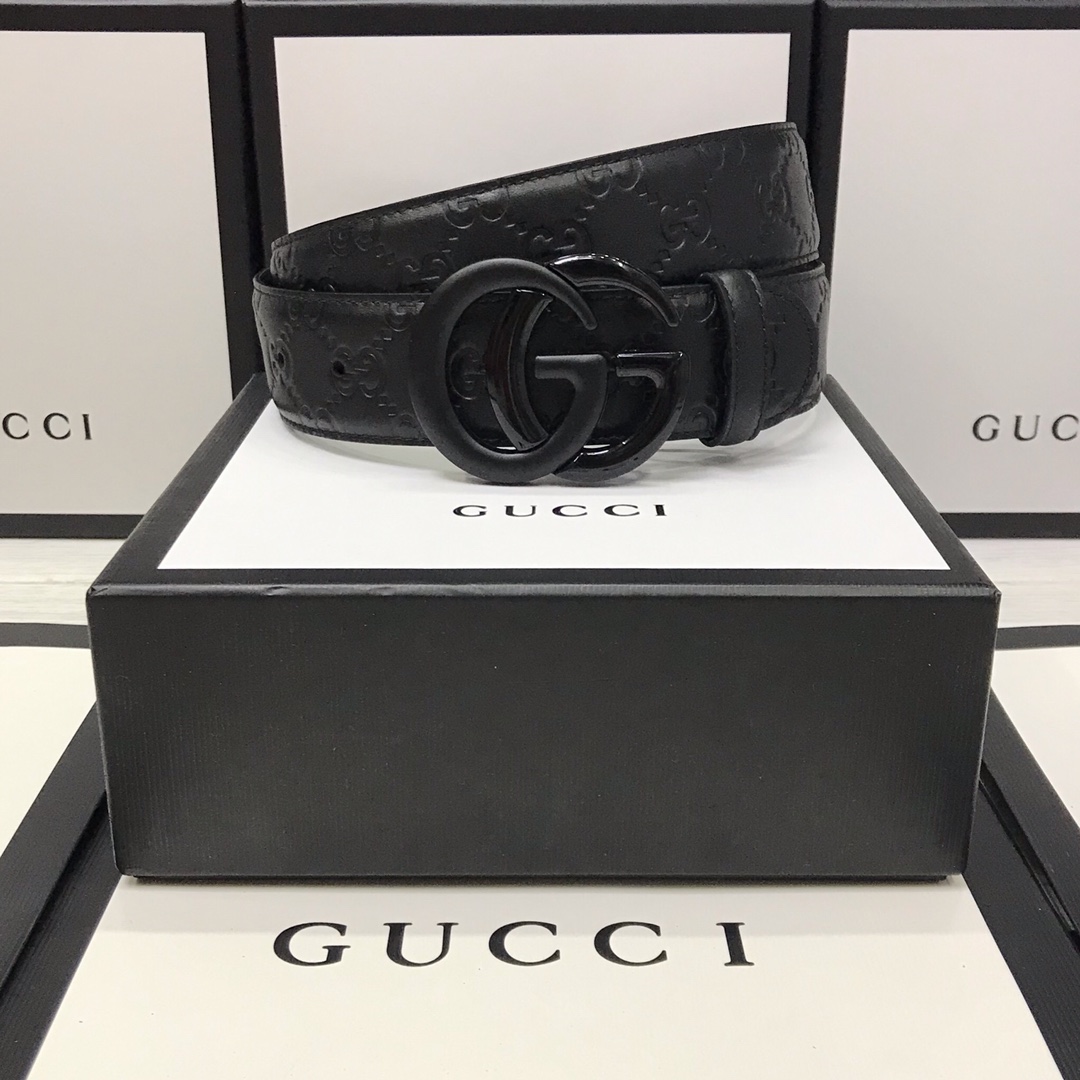 Gucci Basic Belt Top Grain Leather Black M