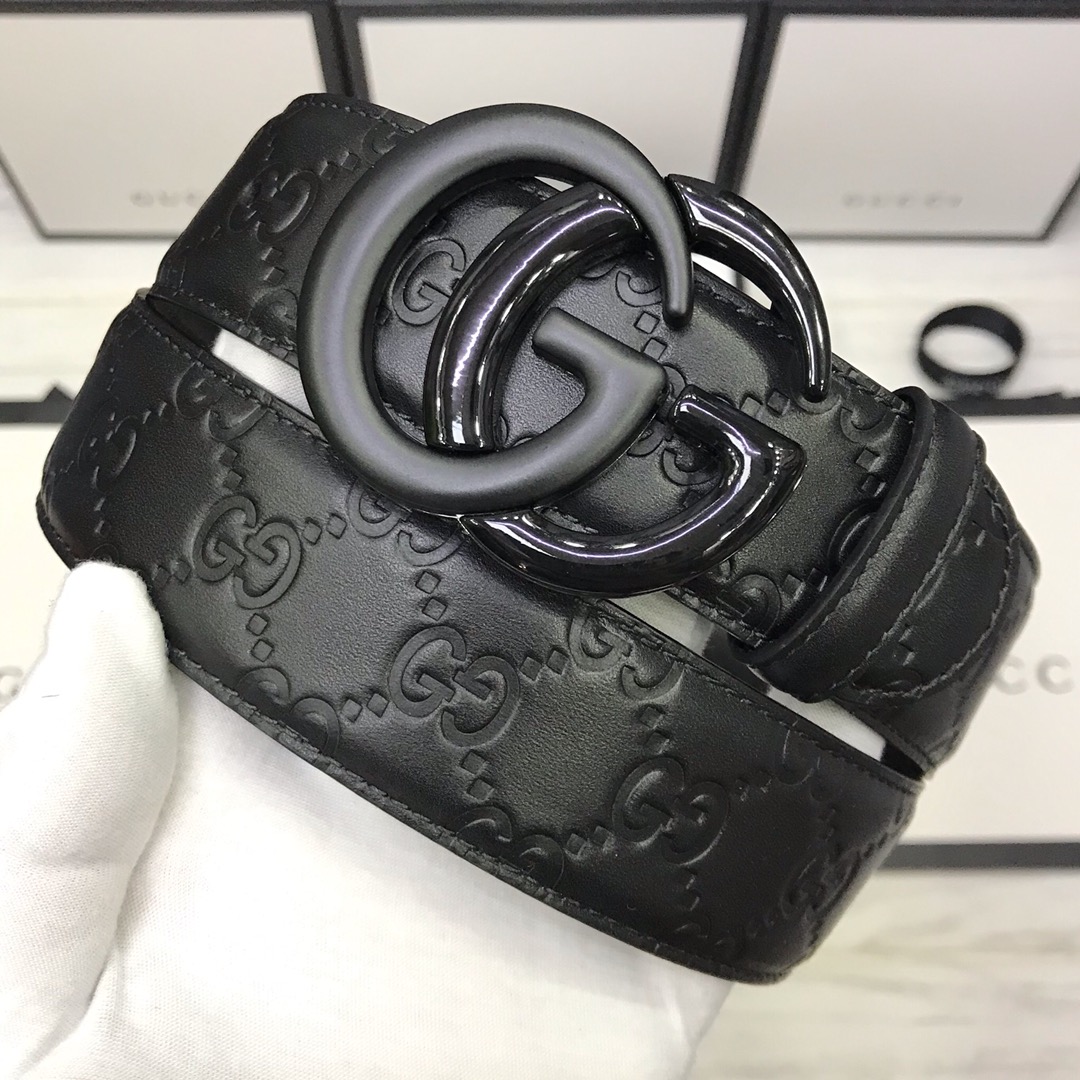 Gucci Basic Belt Top Grain Leather Black M